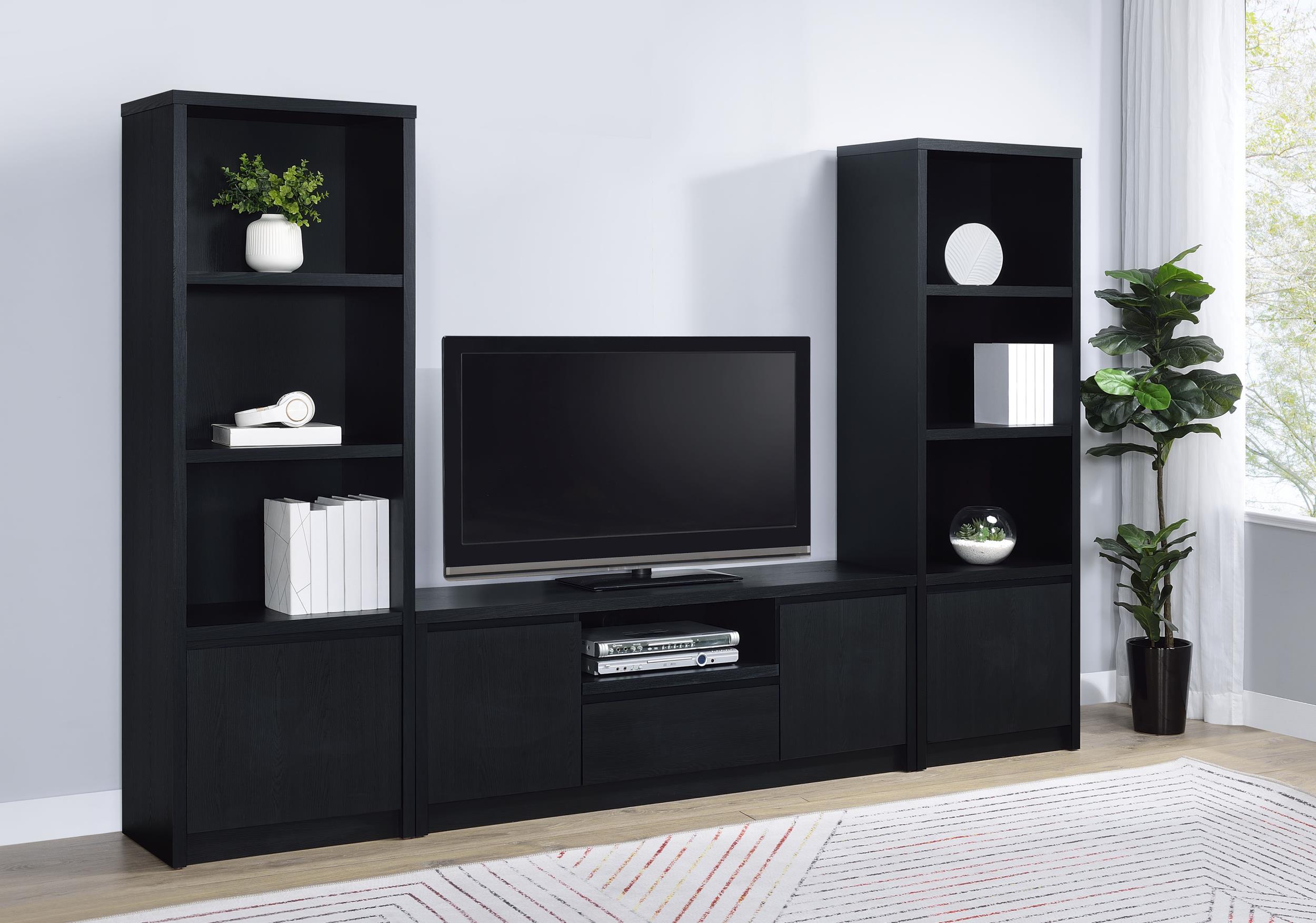 Coaster Winfield Contemporary Black Entertainment Center - Overall Model 706222-Set