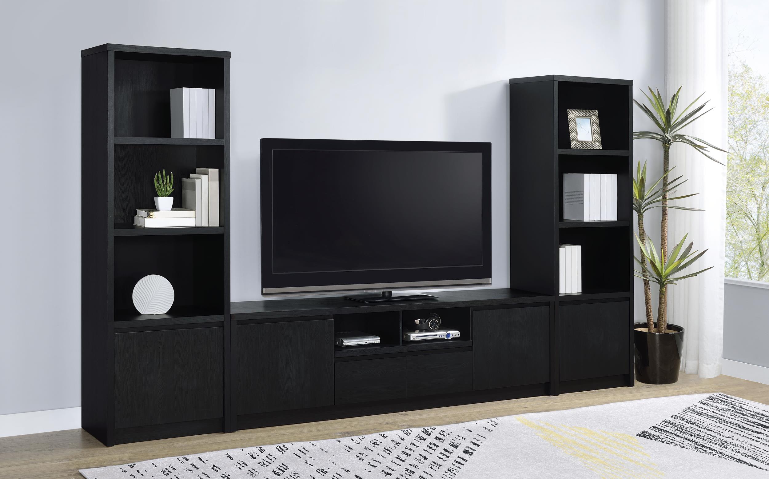 Coaster Winfield Contemporary Black Entertainment Center - Overall Model 706223-Set