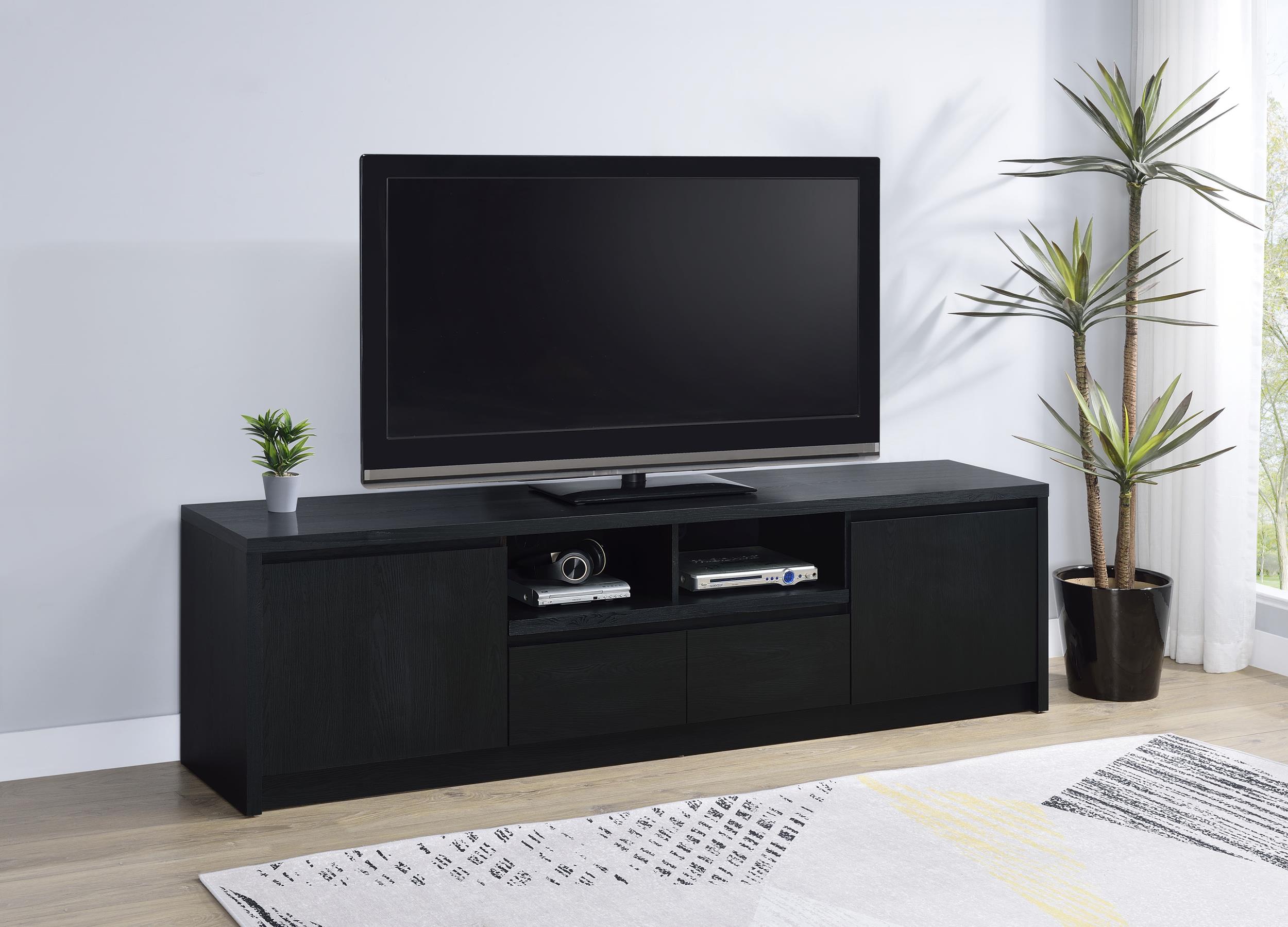 Coaster Winfield Contemporary Black 78" Tv Stand Model 706223