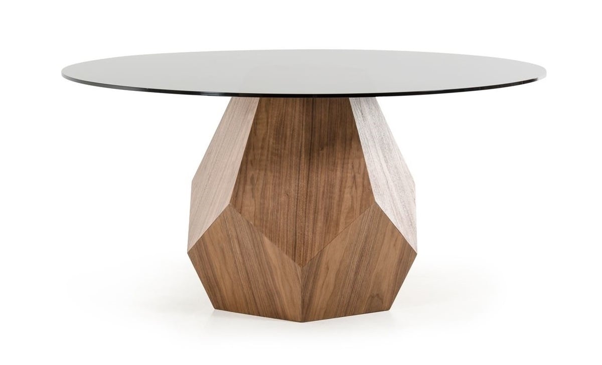 LA Furniture Rackham Mid-Century Walnut Round Dining Table VGBBMI1501 Contemporary Style by Vig Furnitrue Number 70928 Catch Home Goods