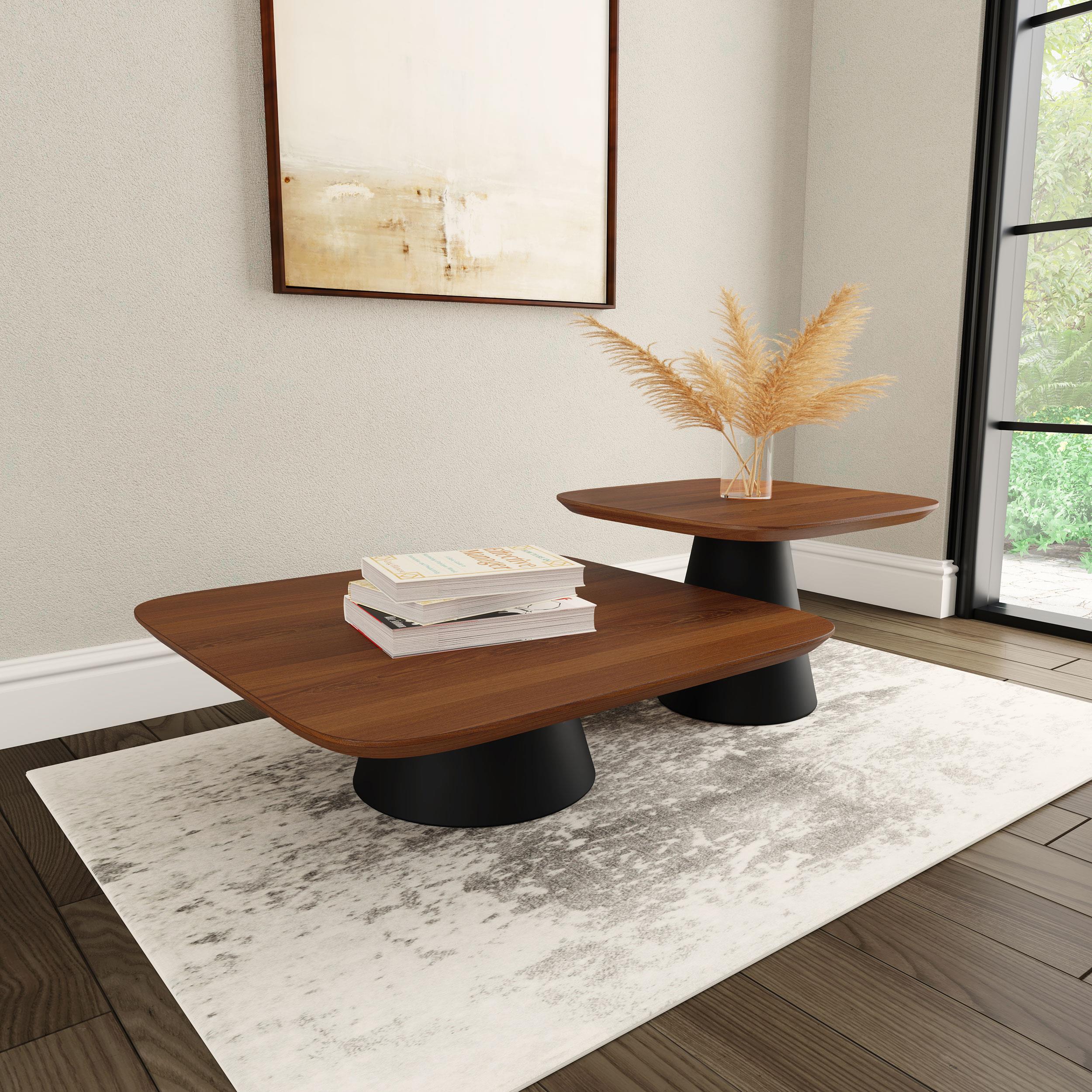 Coaster Eason Contemporary Walnut Coffee Table Model 710010