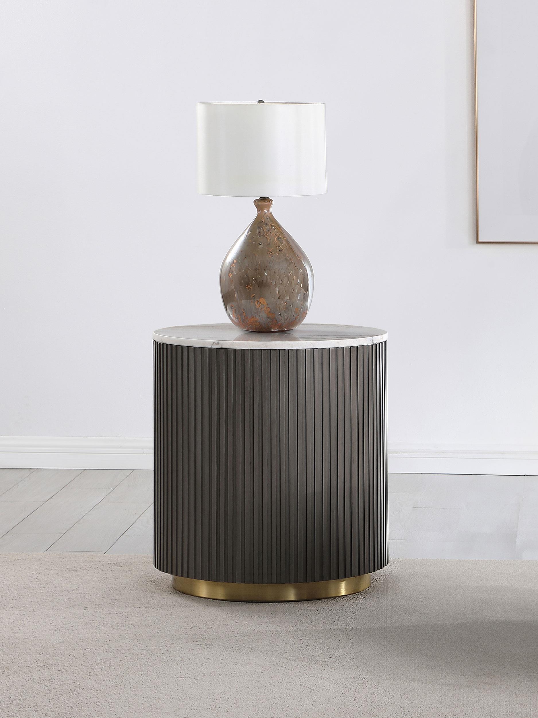 Coaster Jason Contemporary White Marble End Table Model 710417