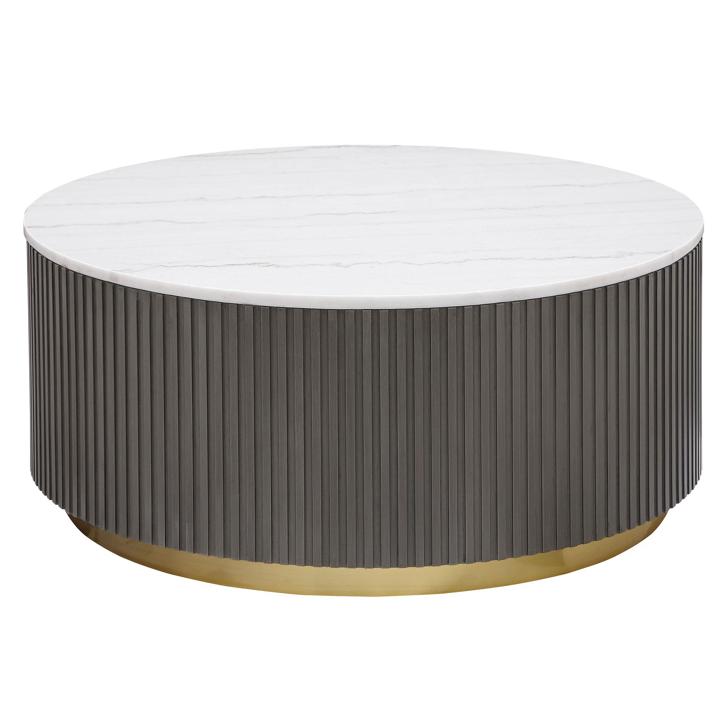 Coaster Jason Contemporary White Marble Coffee Table Model 710418
