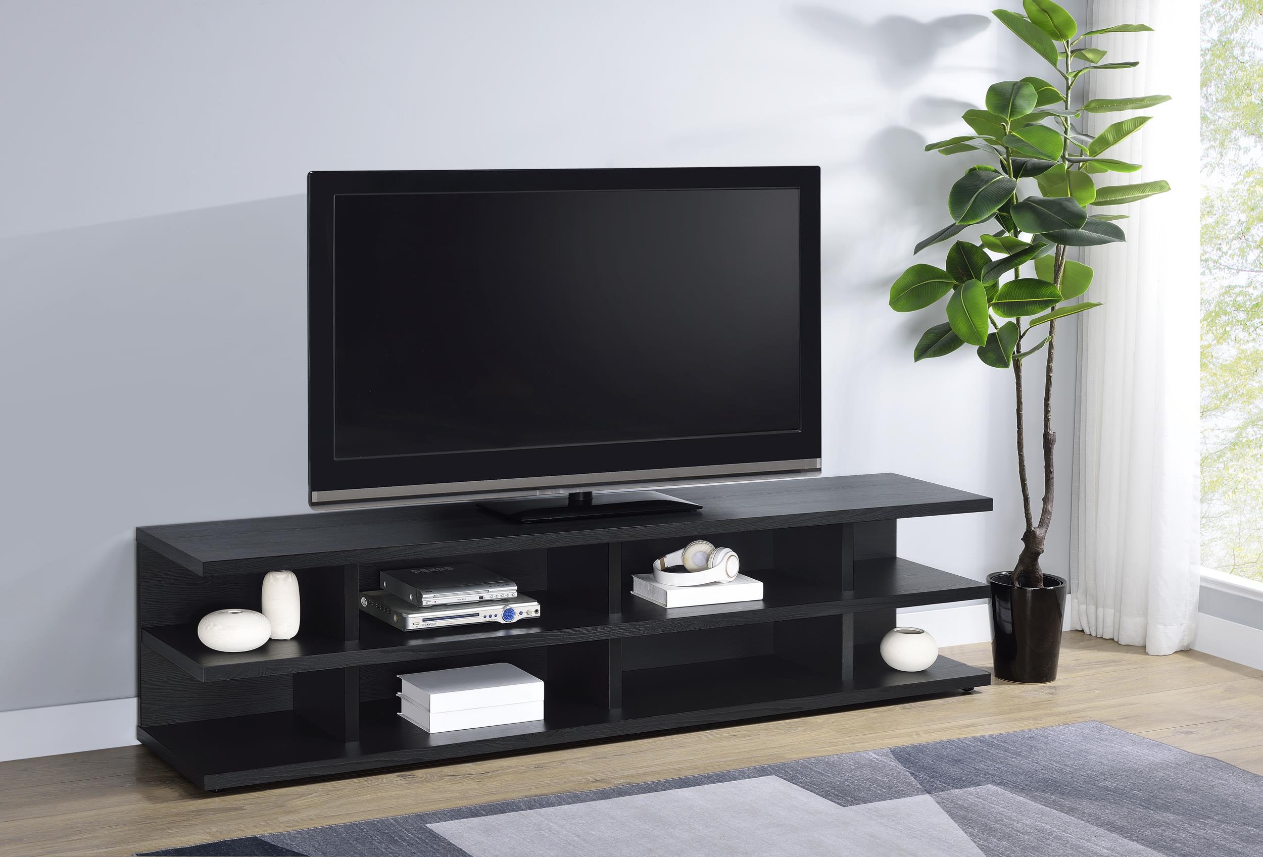 Coaster Cartmill Contemporary Black 78" Tv Stand Model 710533