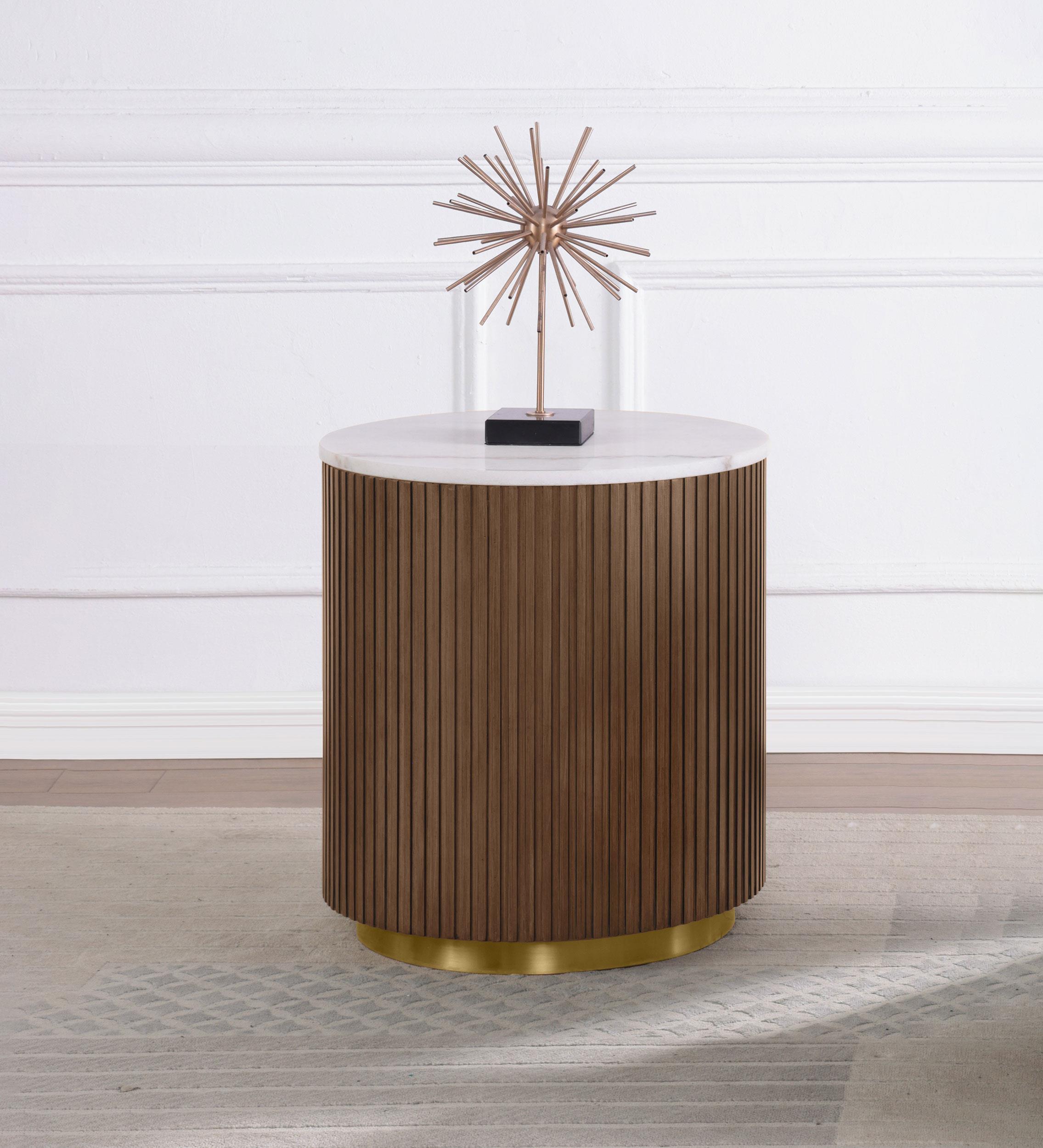 Coaster Jason Contemporary White Marble End Table Model 712417