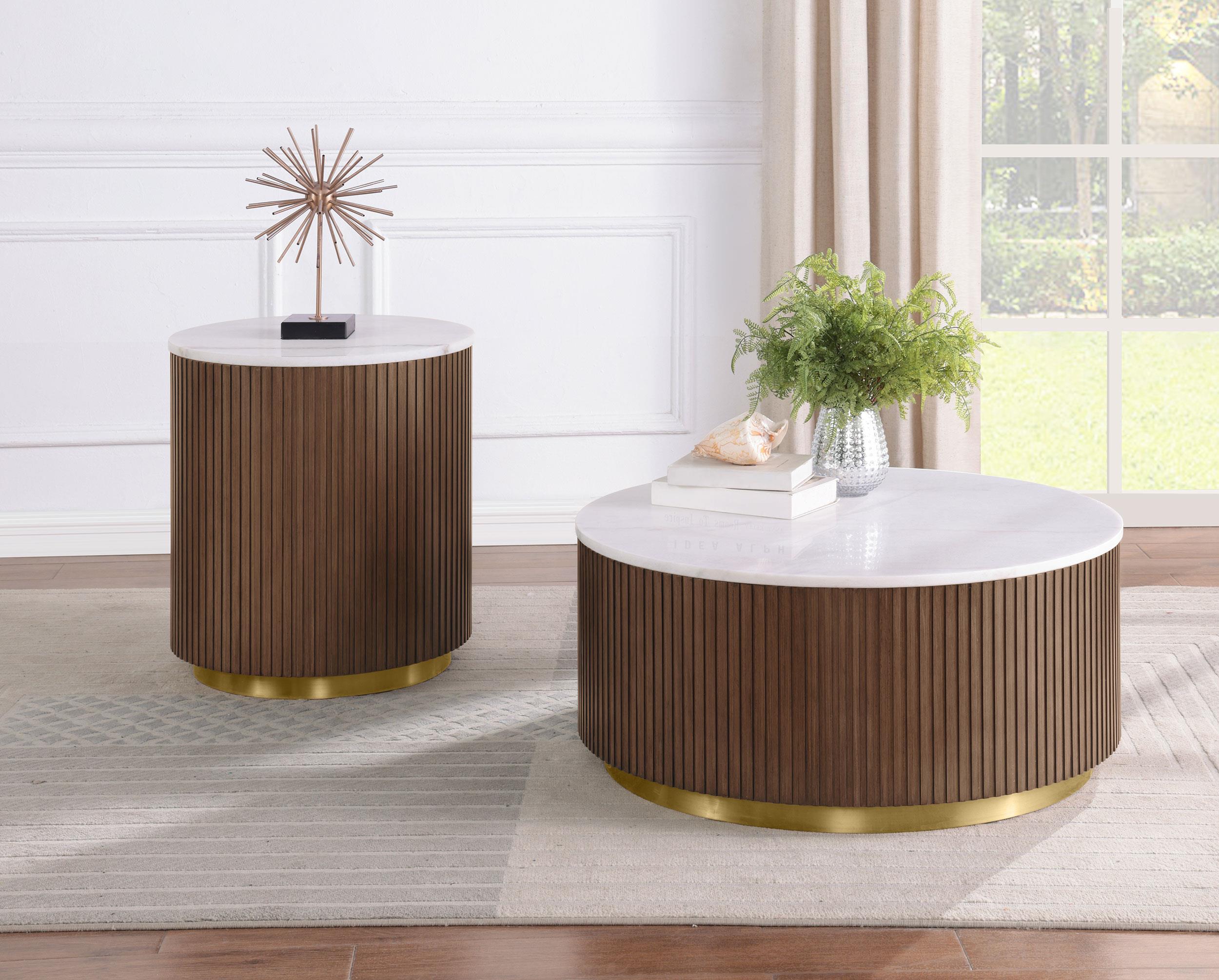 Coaster Jason Contemporary White Marble End Table Model 712418-S2