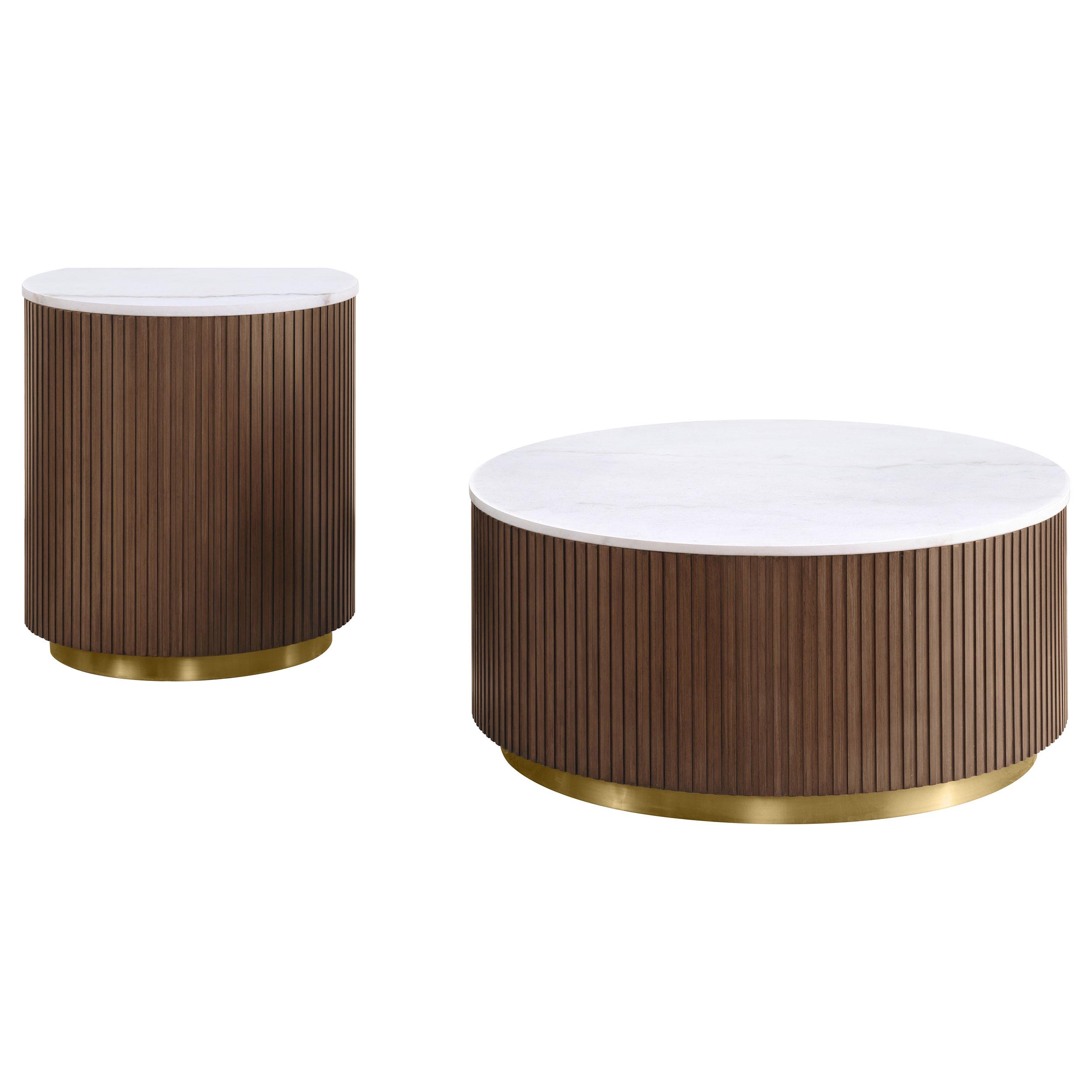 Coaster Jason Contemporary White Marble End Table Model 712418-S2