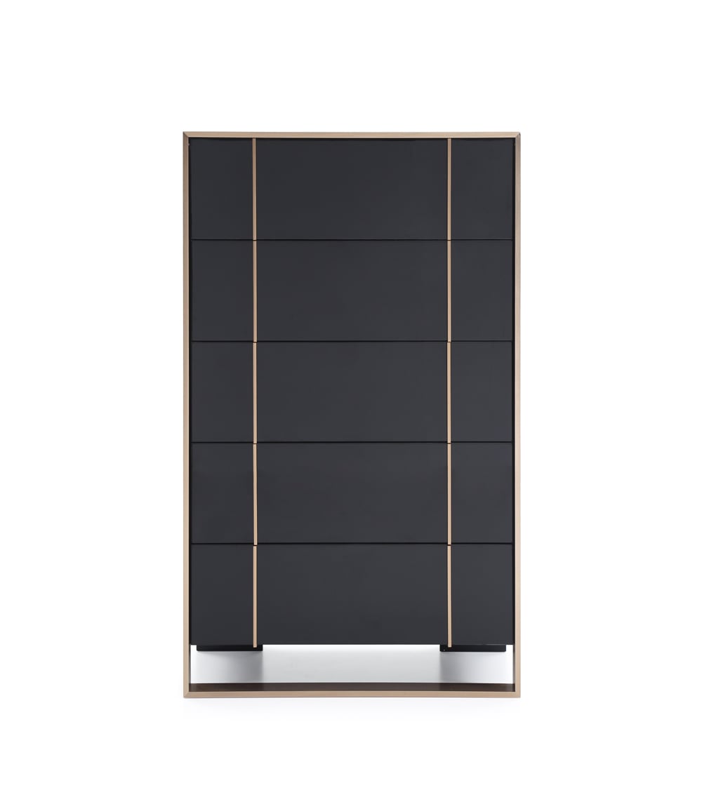 LA Furniture Cartier Modern Black & Rosegold Chest VGVCJ-A002-5H Contemporary Style by Vig Furnitrue Number 71990 Catch Home Goods