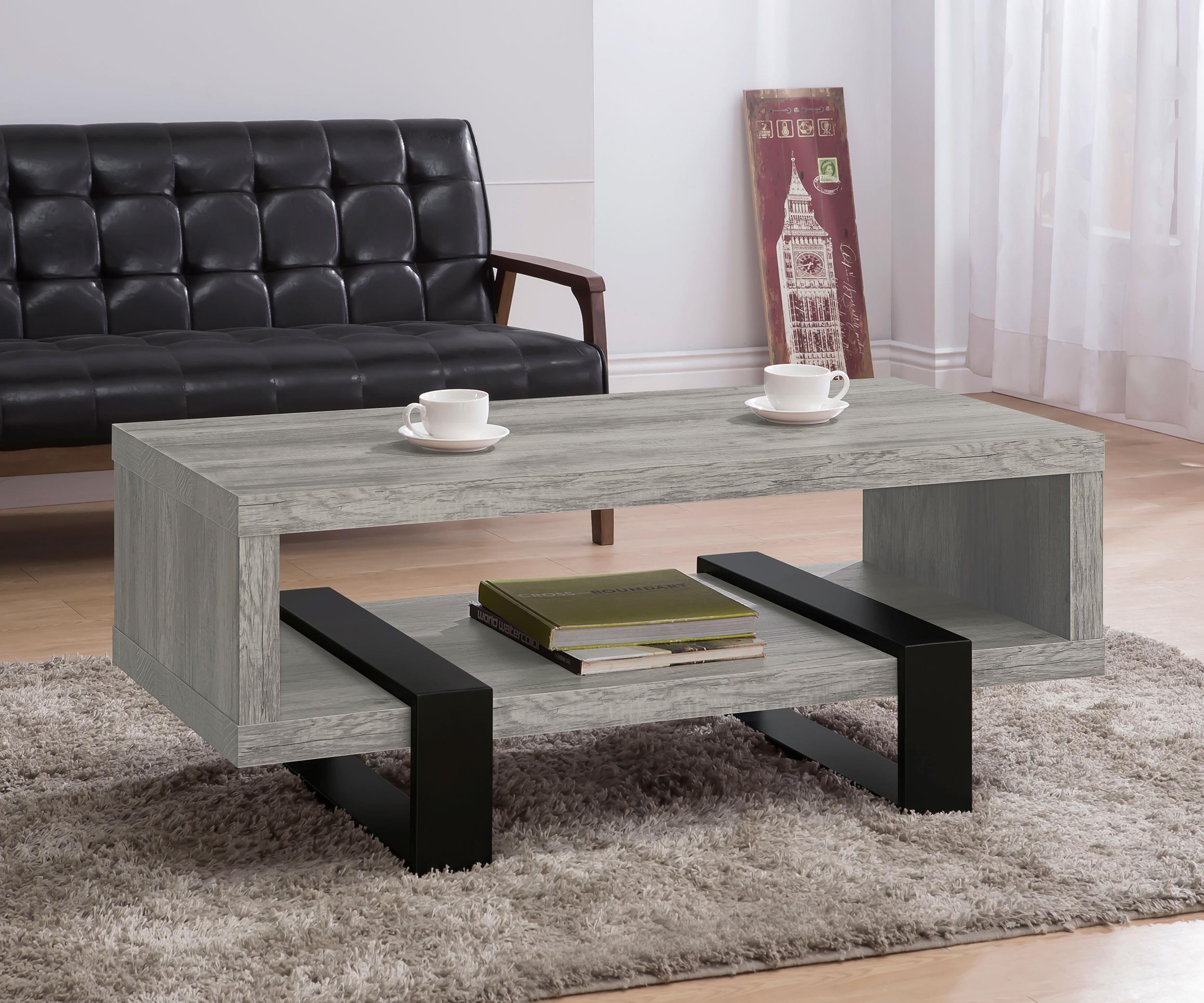 Coaster Dinard Contemporary Grey Driftwood Coffee Table Model 720878
