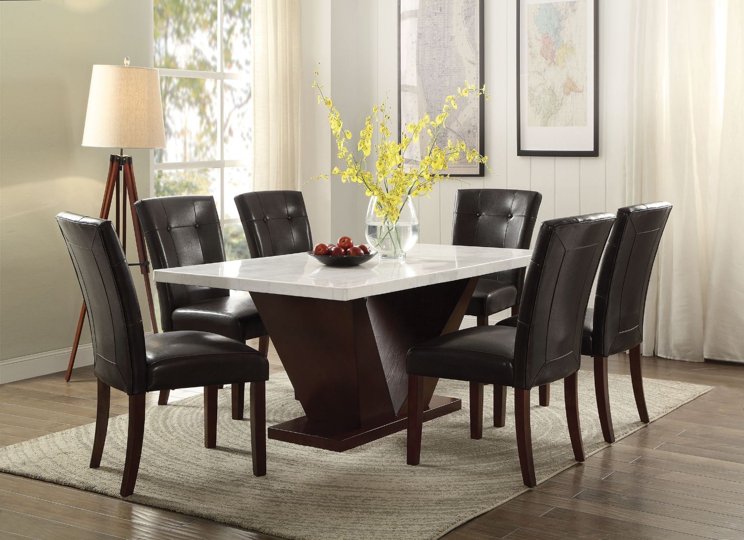 Acme Forbes Dining Table with Marble Top Model 72120