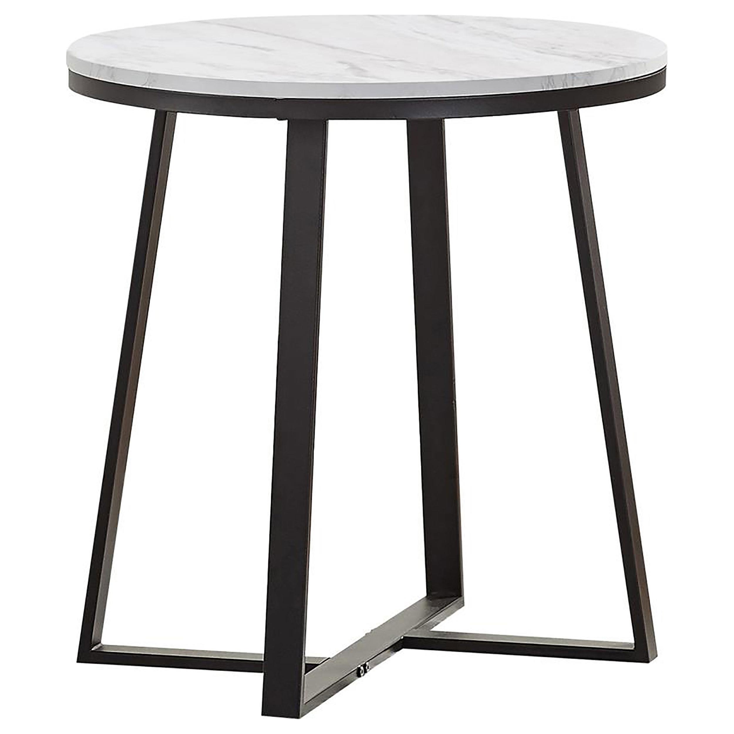 Coaster Hugo Contemporary White Faux Marble End Table Model 723237