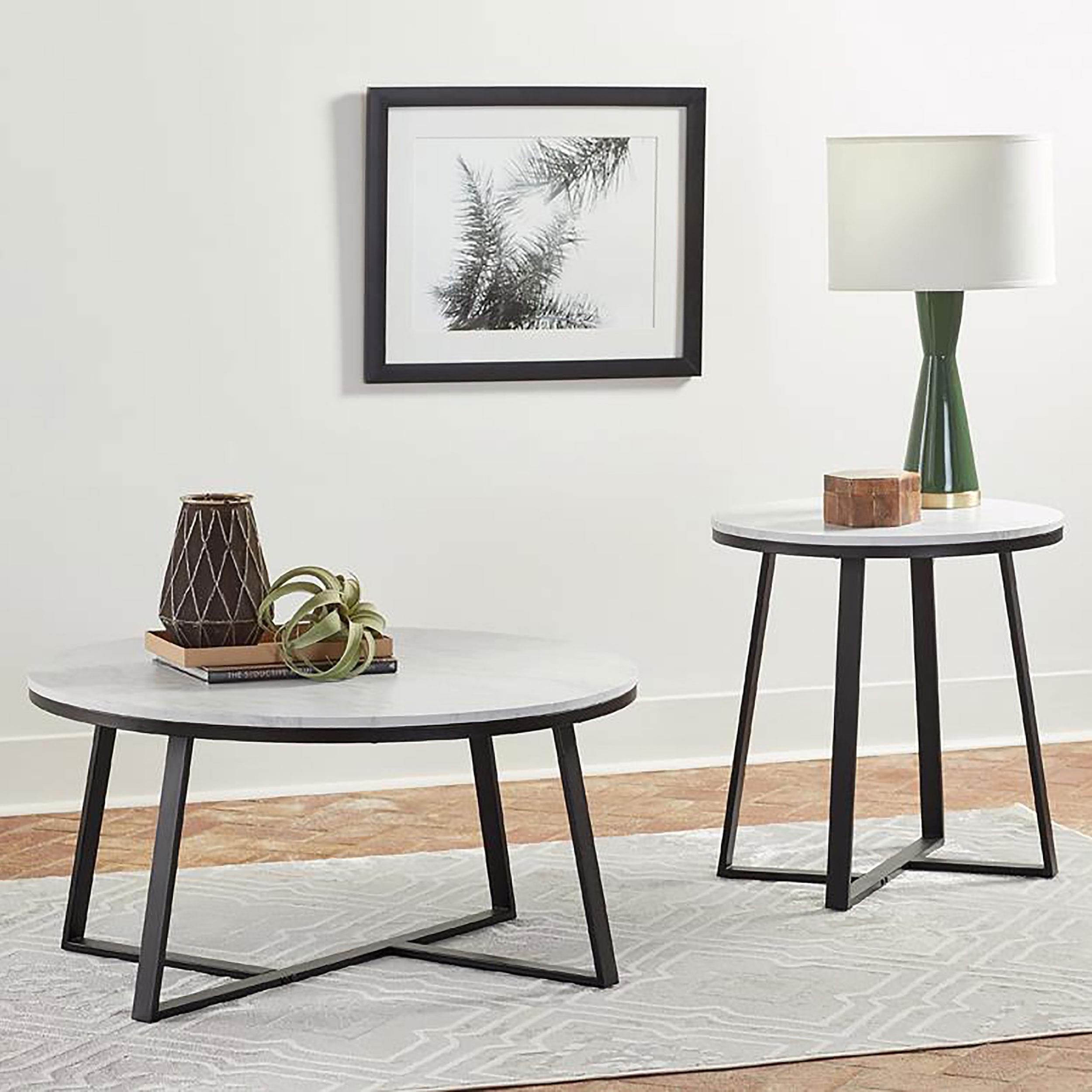 Coaster Hugo Contemporary White Faux Marble Coffee Table Model 723238-S2
