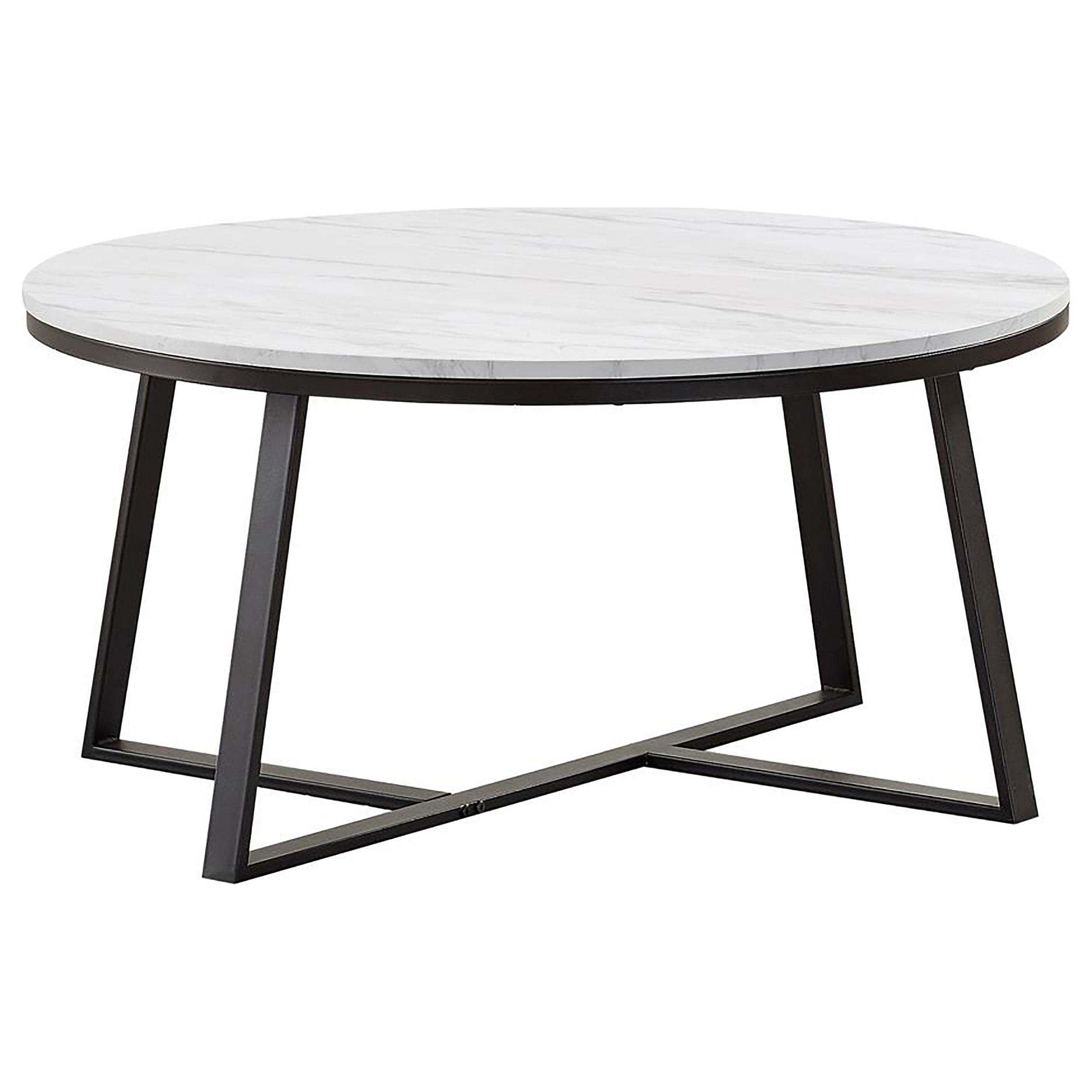 Coaster Hugo Contemporary White Faux Marble Coffee Table Model 723238