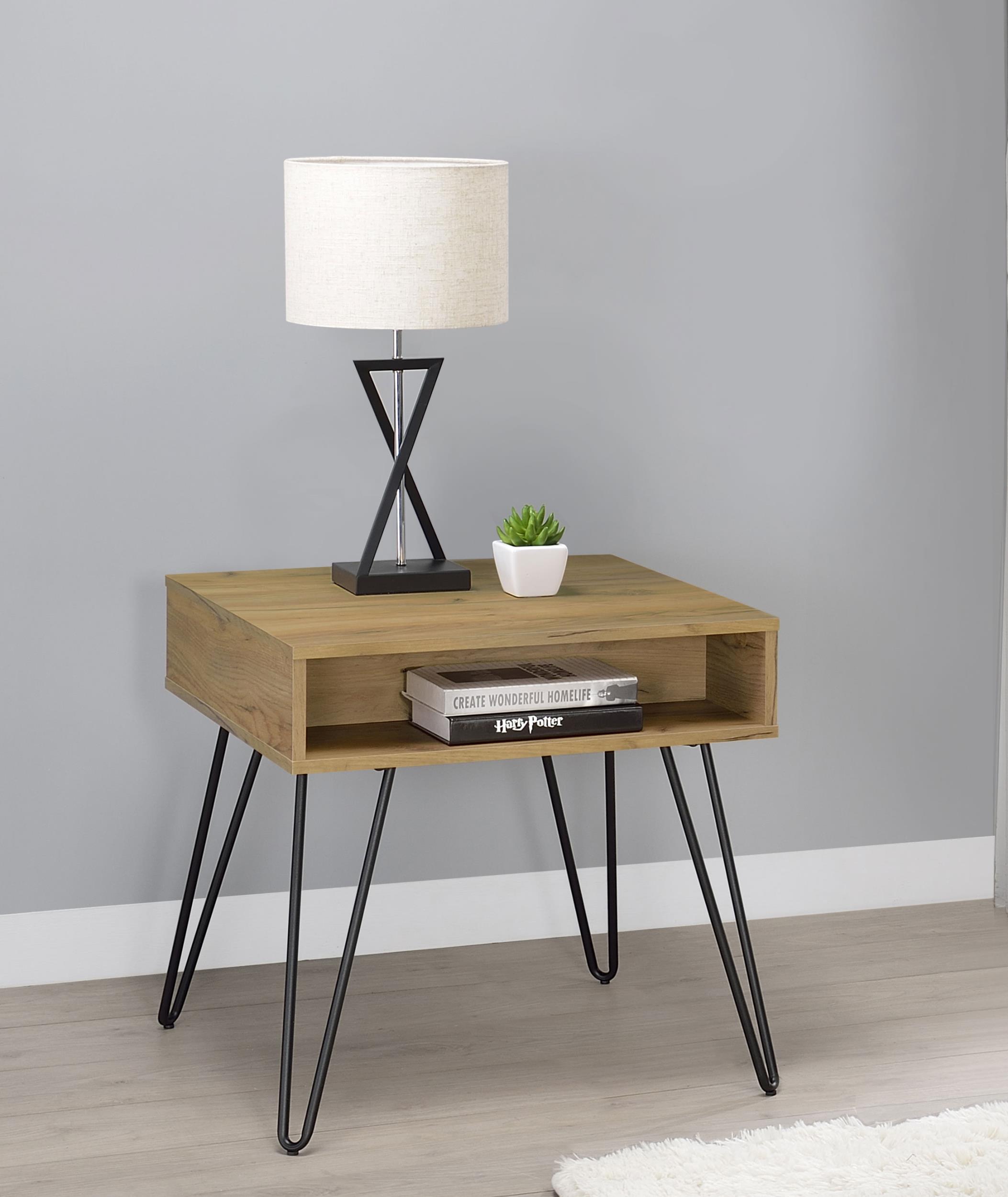 Coaster Fanning Rustic Golden Oak End Table Model 723367