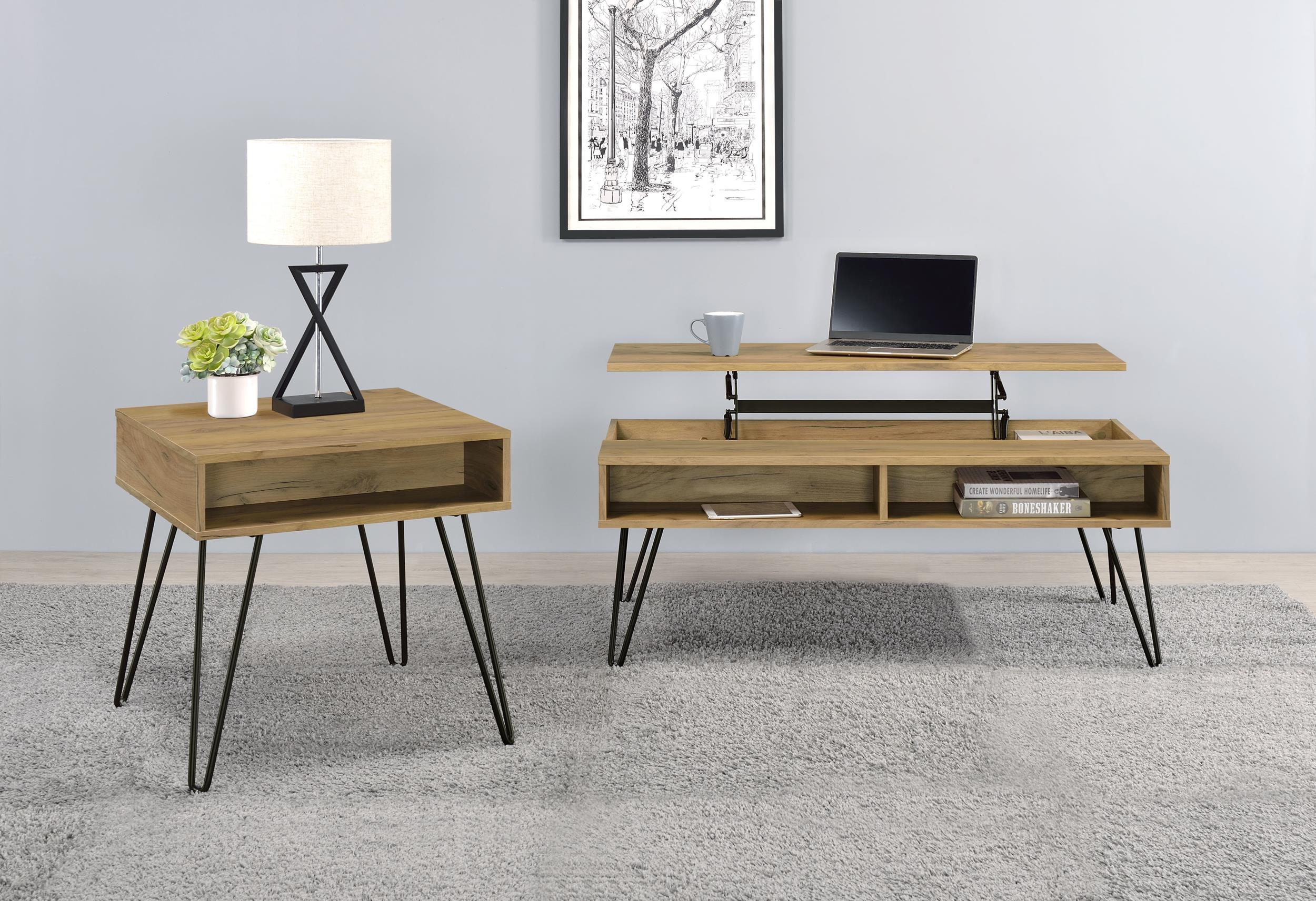 Coaster Fanning Rustic Golden Oak Lift Top Coffee Table Model 723368-S2