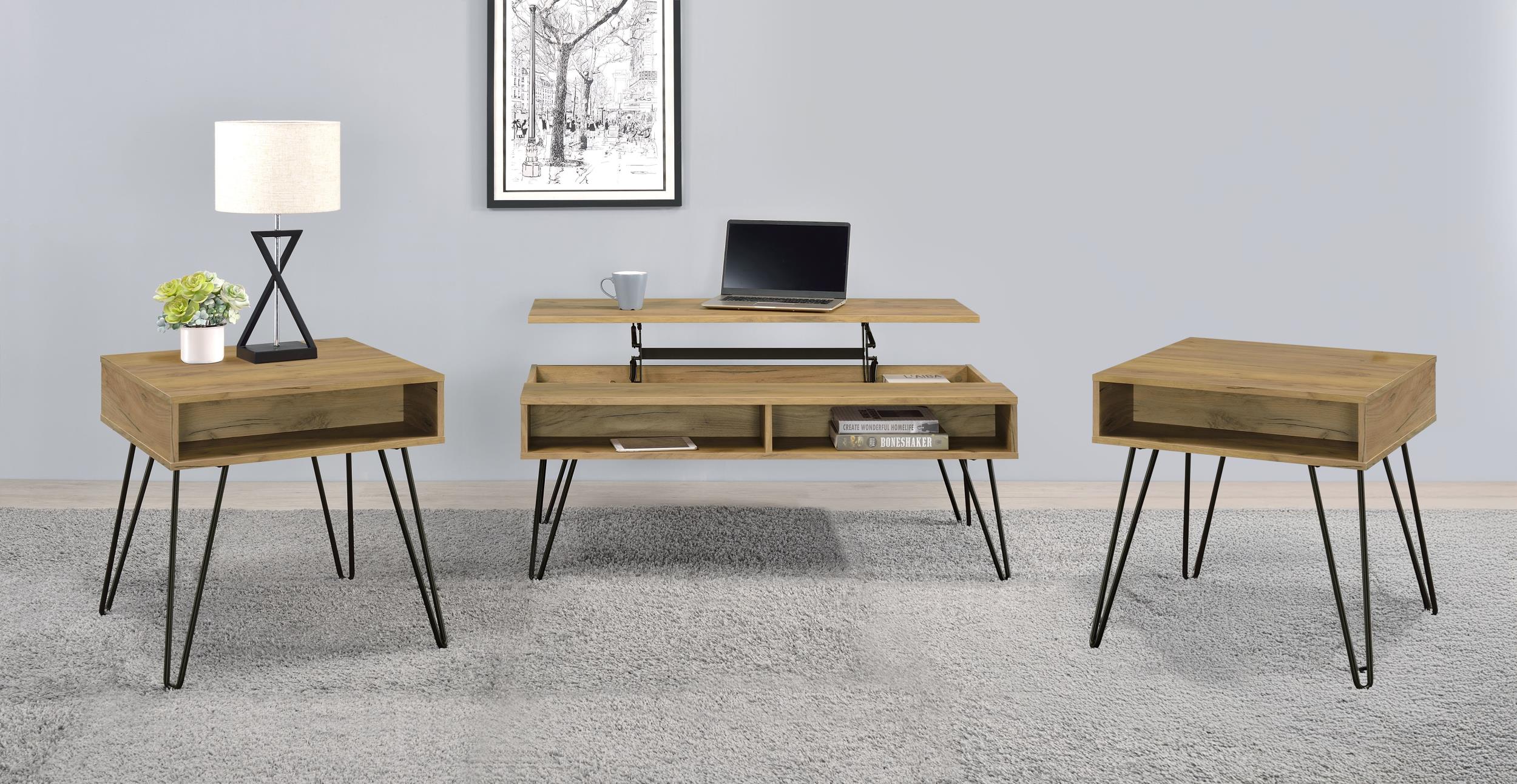 Coaster Fanning Rustic Golden Oak Lift Top Coffee Table Model 723368-S3
