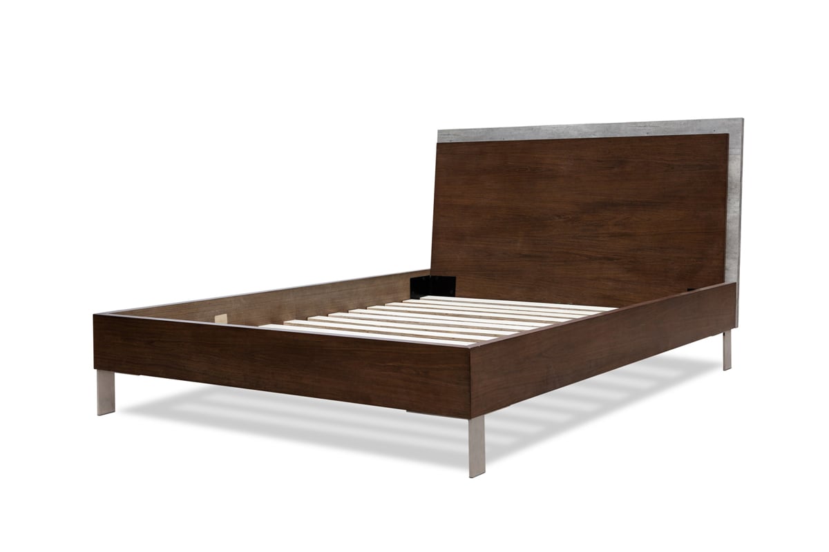 LA Furniture Eastern King Conner Modern Dark Walnut & Concrete Bed VGAN-CONNER-BED-DK-EK Contemporary Style by Vig Furnitrue Number 72355 Catch Home Goods