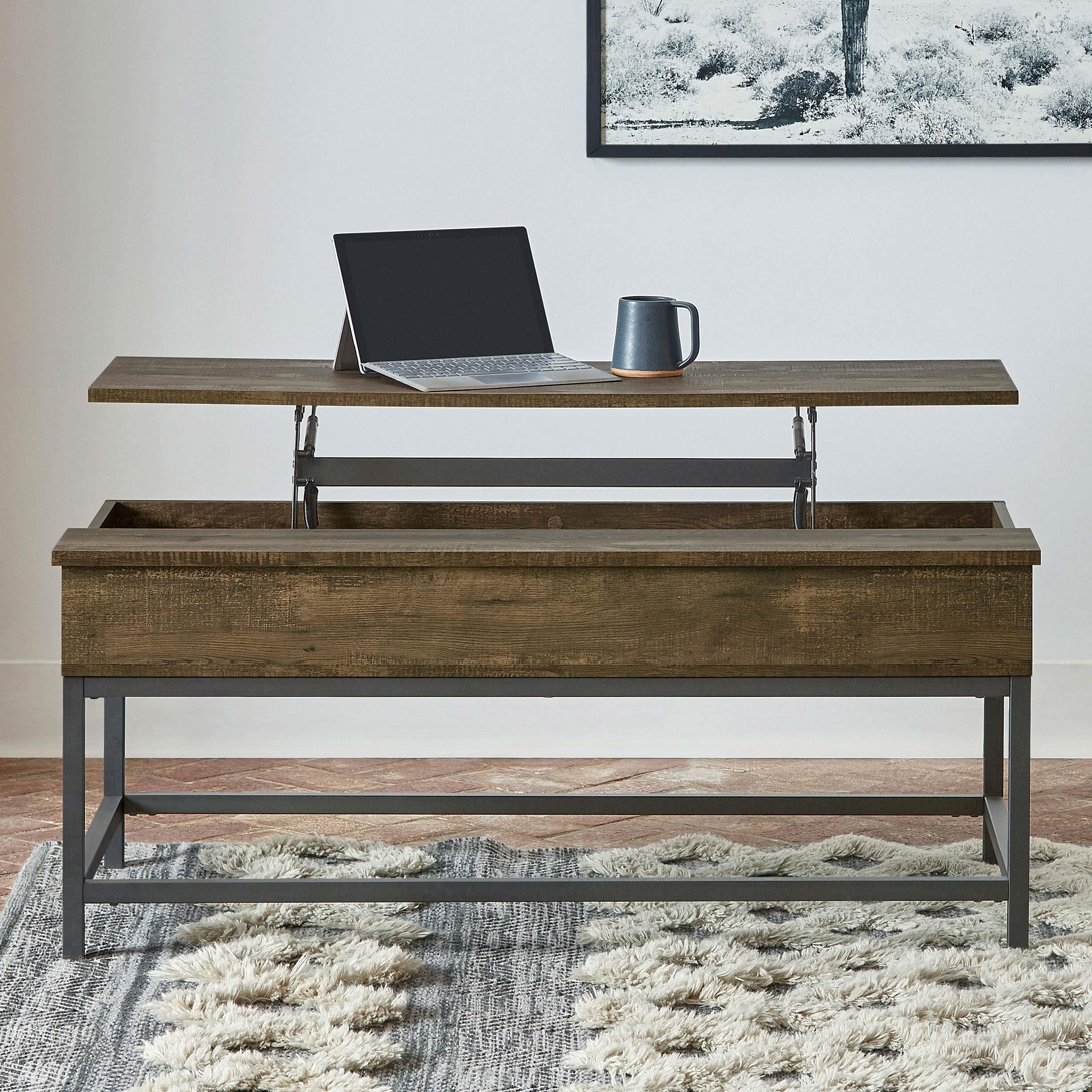 Coaster Byers Rustic Brown Oak Lift Top Coffee Table Model 723778