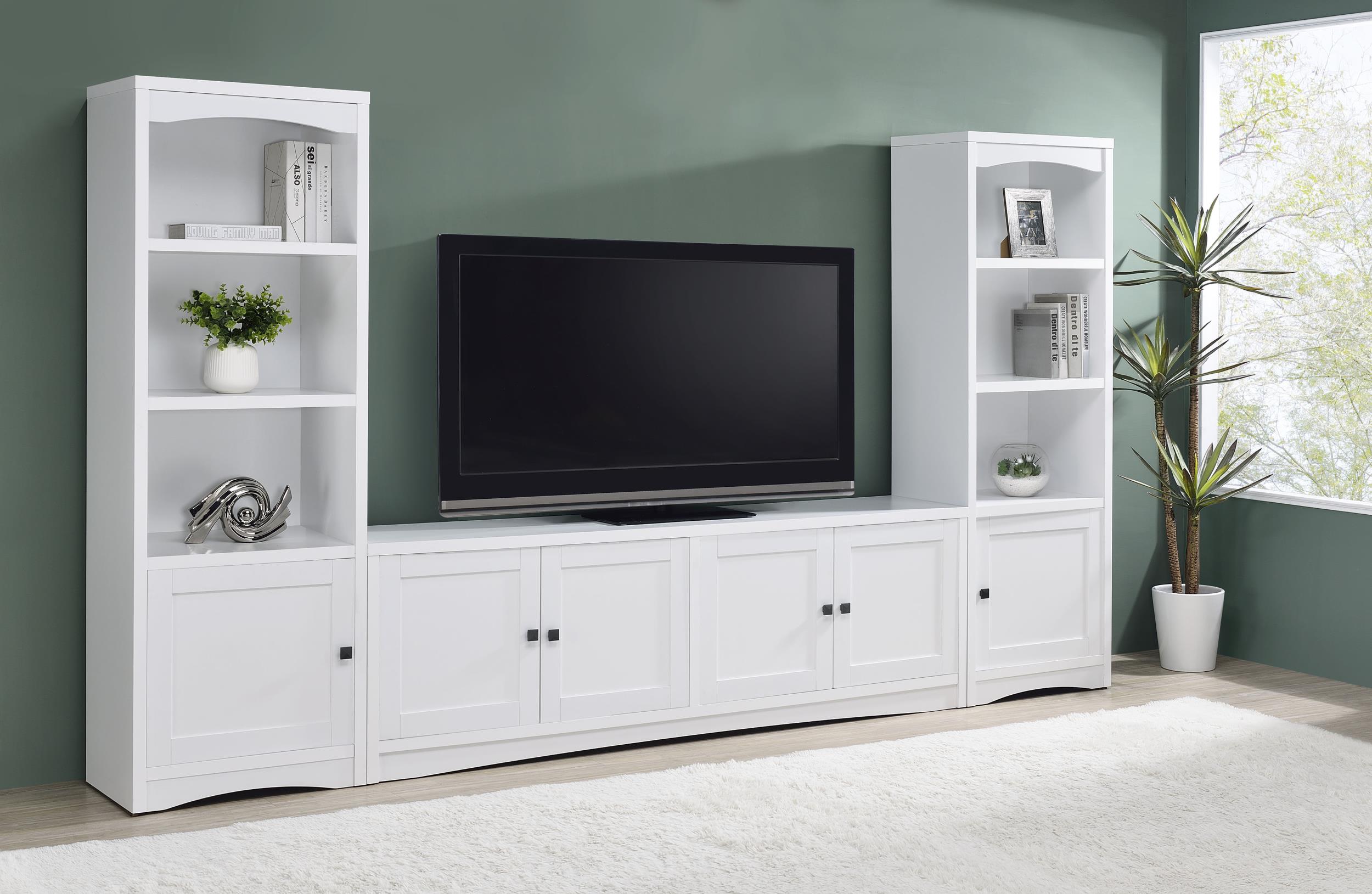 Coaster Laughlin Transitional White Entertainment Center - Overall Model 724113-Set