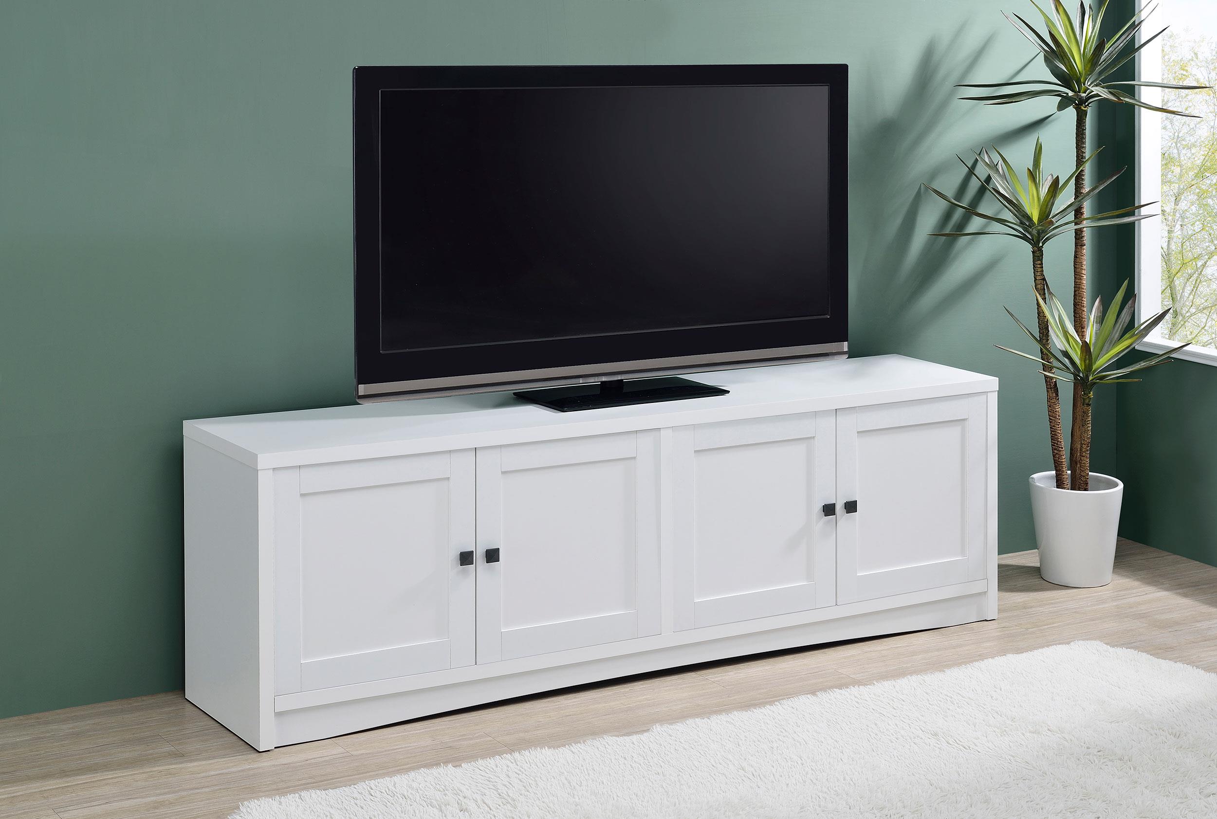 Coaster Laughlin Transitional White 78" Tv Stand Model 724113