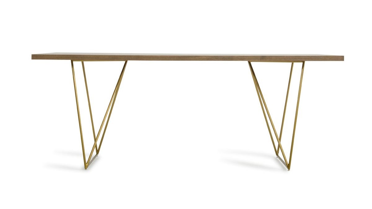 LA Furniture Marcia Mid-Century Tobacco & Antique Brass Dining Table VGGU2857DT-A Contemporary Style by Vig Furnitrue Number 72462 Catch Home Goods