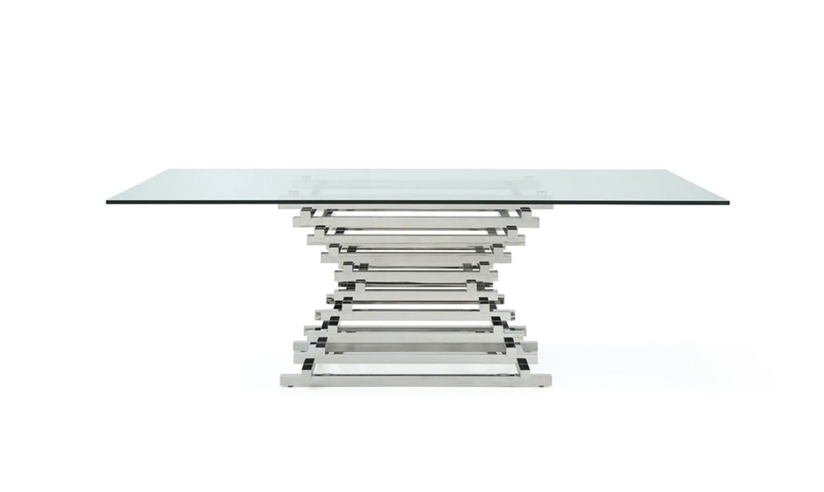 LA Furniture Crawford Modern Rectangular Glass Dining Table VGVCT8909-L Contemporary Style by Vig Furnitrue Number 73294 Catch Home Goods