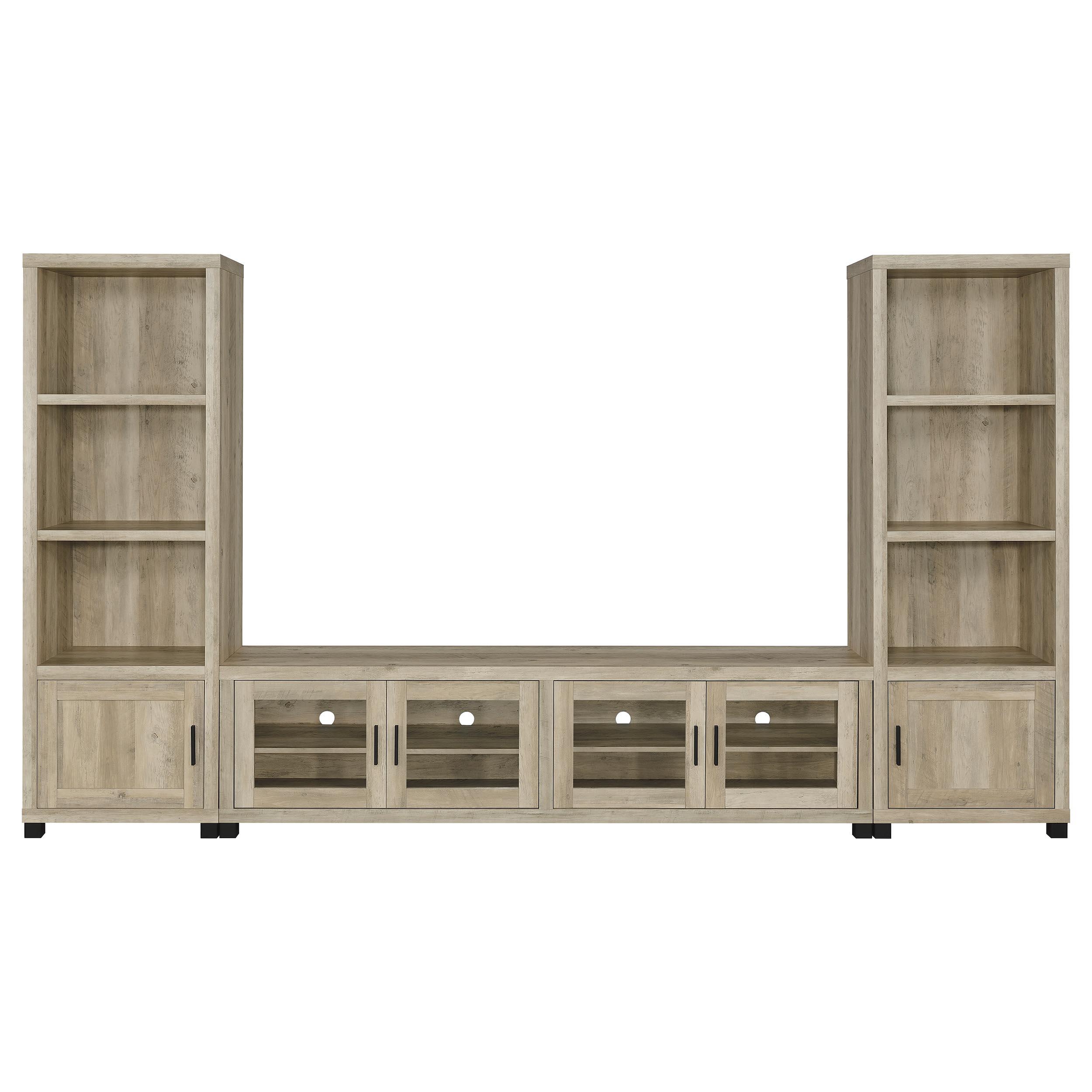 Coaster Sachin Transitional Distressed Pine Entertainment Center - Overall Model 736283-Set