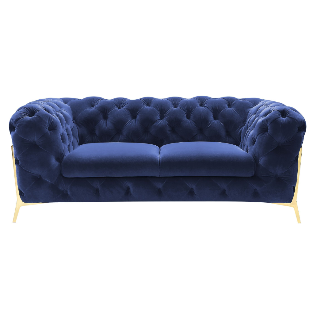 LA Furniture Sheila Transitional Dark Blue Fabric Loveseat VGCA1346-BLUE-L Contemporary Style by Vig Furnitrue Number 73693 Catch Home Goods