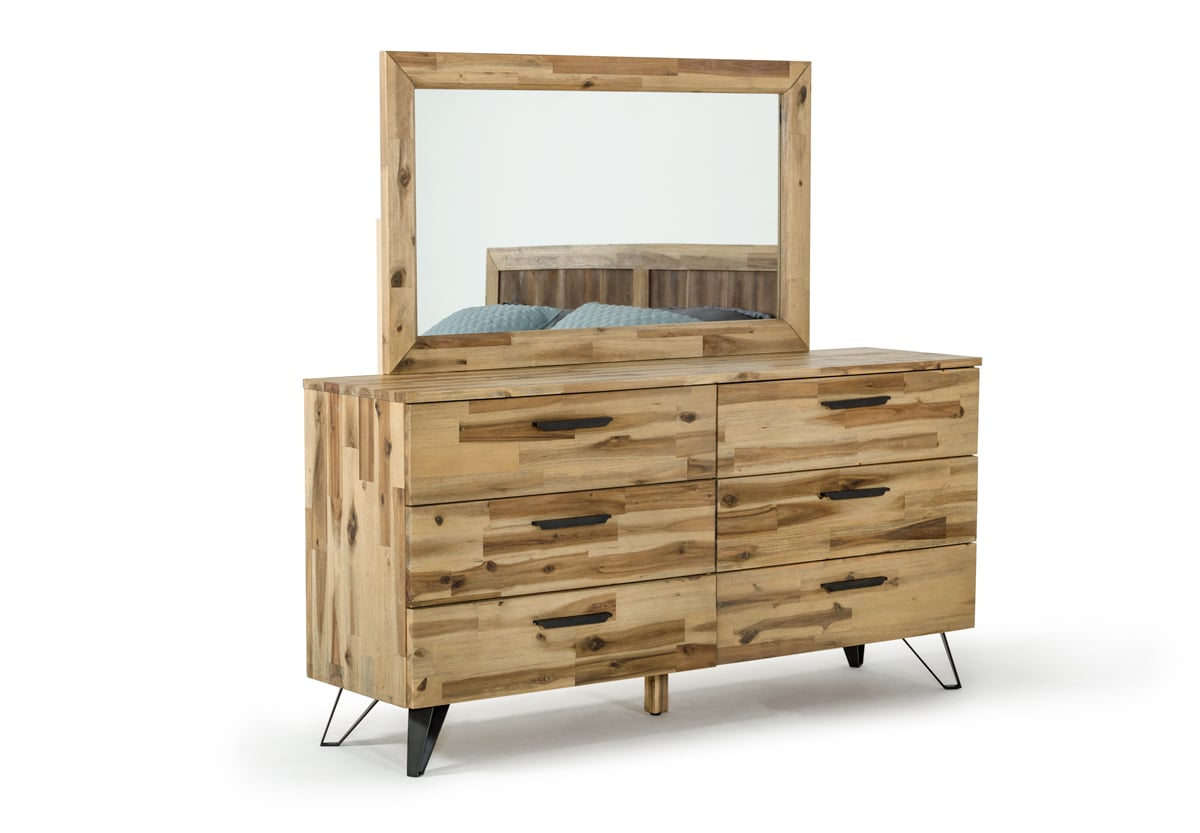 LA Furniture Sala Modern Light Wood Dresser & Mirror Set VGWHSALA-DRSM Contemporary Style by Vig Furnitrue Number 73759 Catch Home Goods