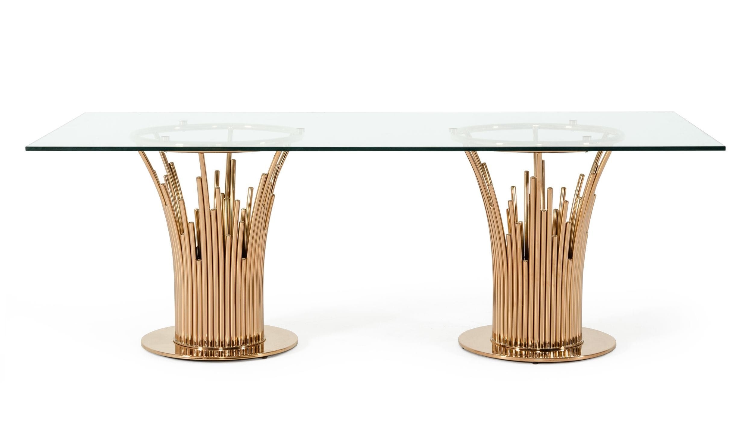 LA Furniture Paxton Modern Glass & Rosegold Dining Table VGVCT817L Contemporary Style by Vig Furnitrue Number 74900 Catch Home Goods
