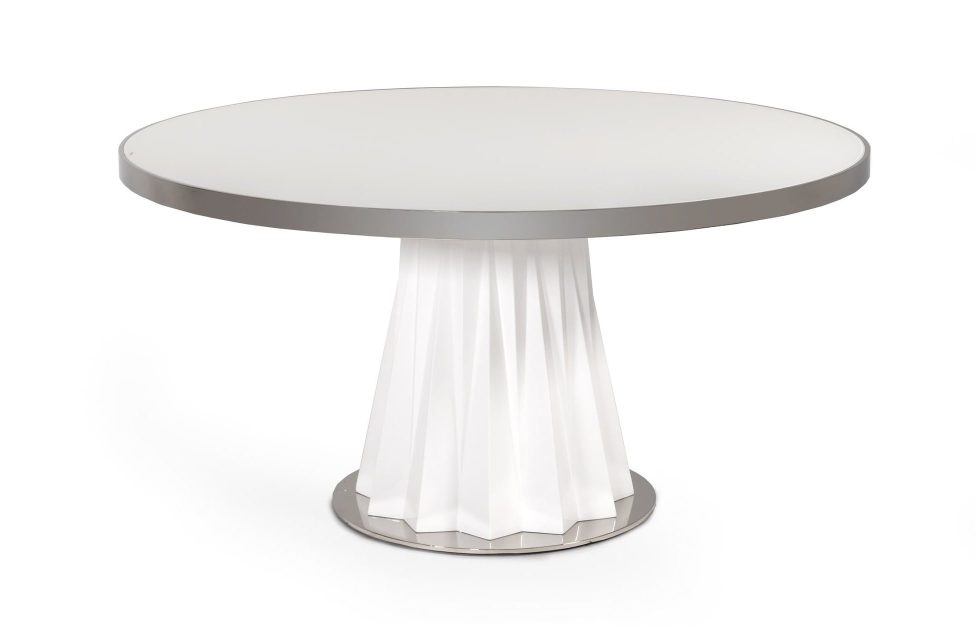 LA Furniture Cabaret Modern White Round Dining Table VGVCT1799 Contemporary Style by Vig Furnitrue Number 75106 Catch Home Goods