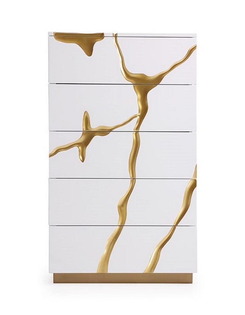 LA Furniture Aspen Modern White & Gold Chest VGVCJ1801-5H-WHT Contemporary Style by Vig Furnitrue Number 75641 Catch Home Goods