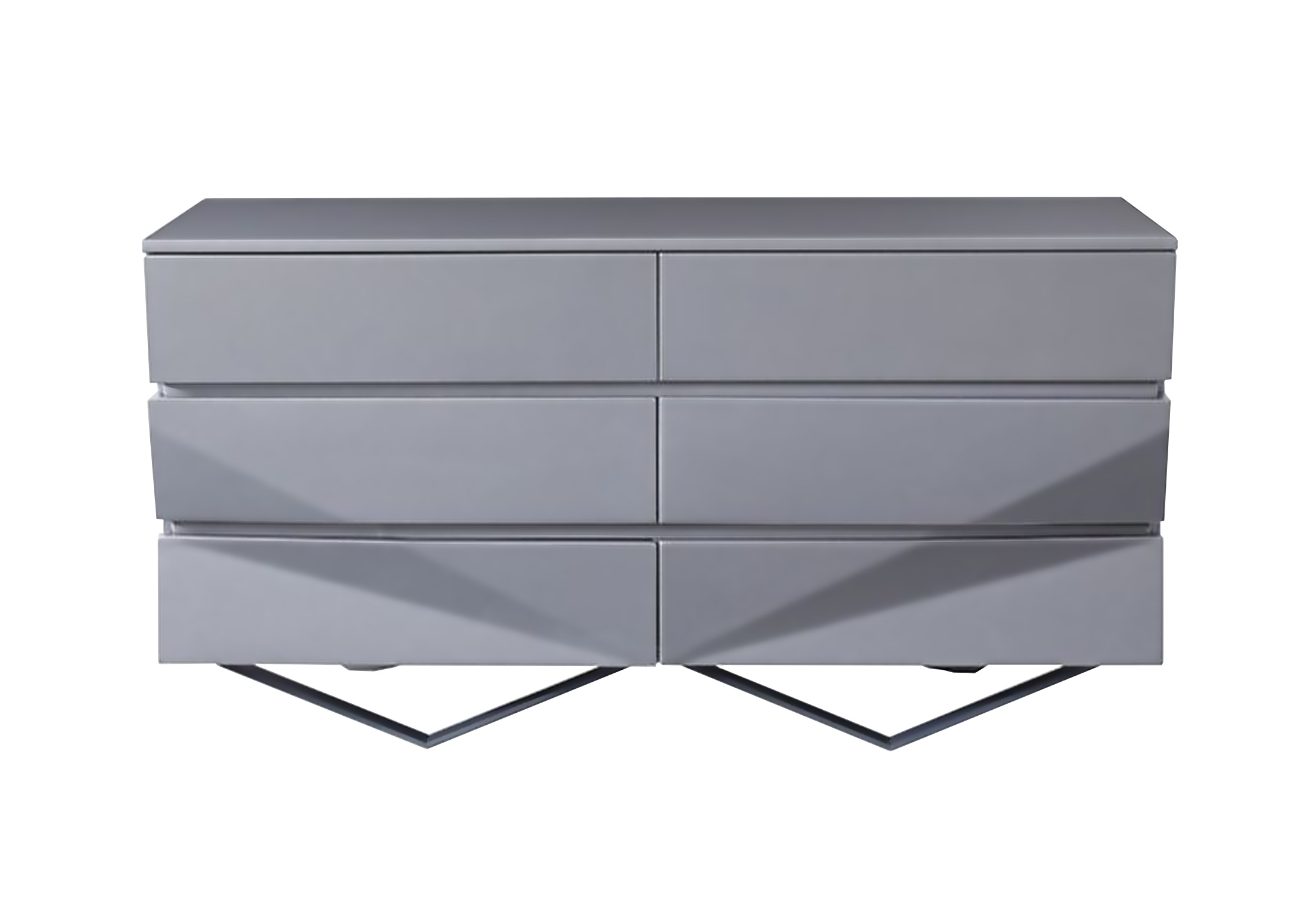 LA Furniture Duke Modern Grey & Black Gun Chrome Dresser VGVCJ1811-D-GRY Contemporary Style by Vig Furnitrue Number 75868 Catch Home Goods
