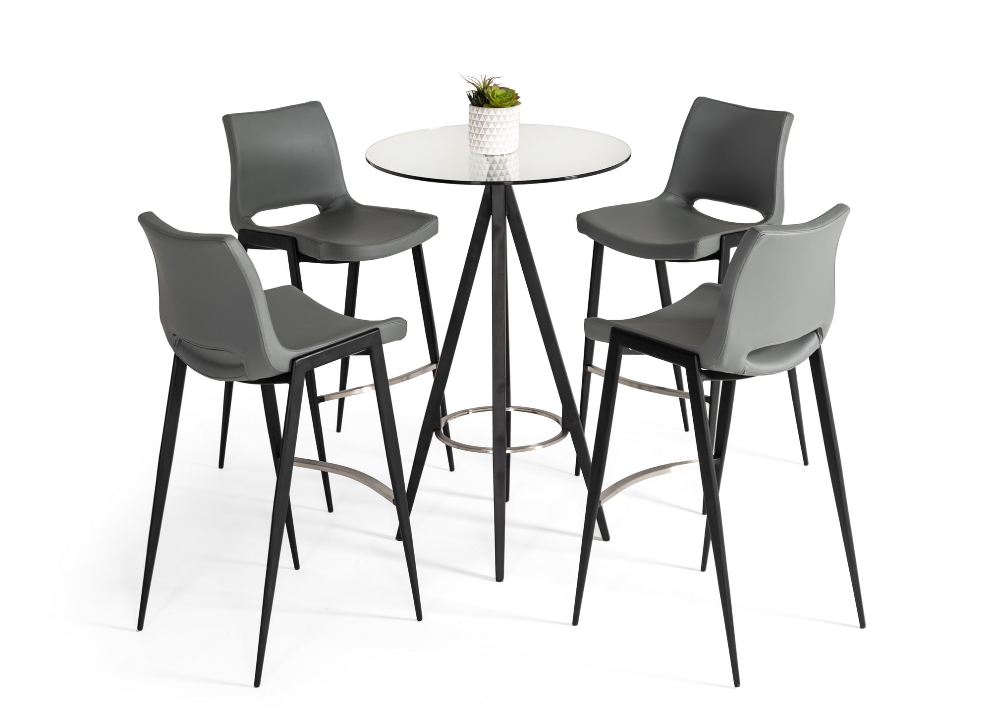 LA Furniture Dallas Clear Glass and Black Metal Bar Table VGHR7036-BT Contemporary Style by Vig Furnitrue Number 76291 Catch Home Goods