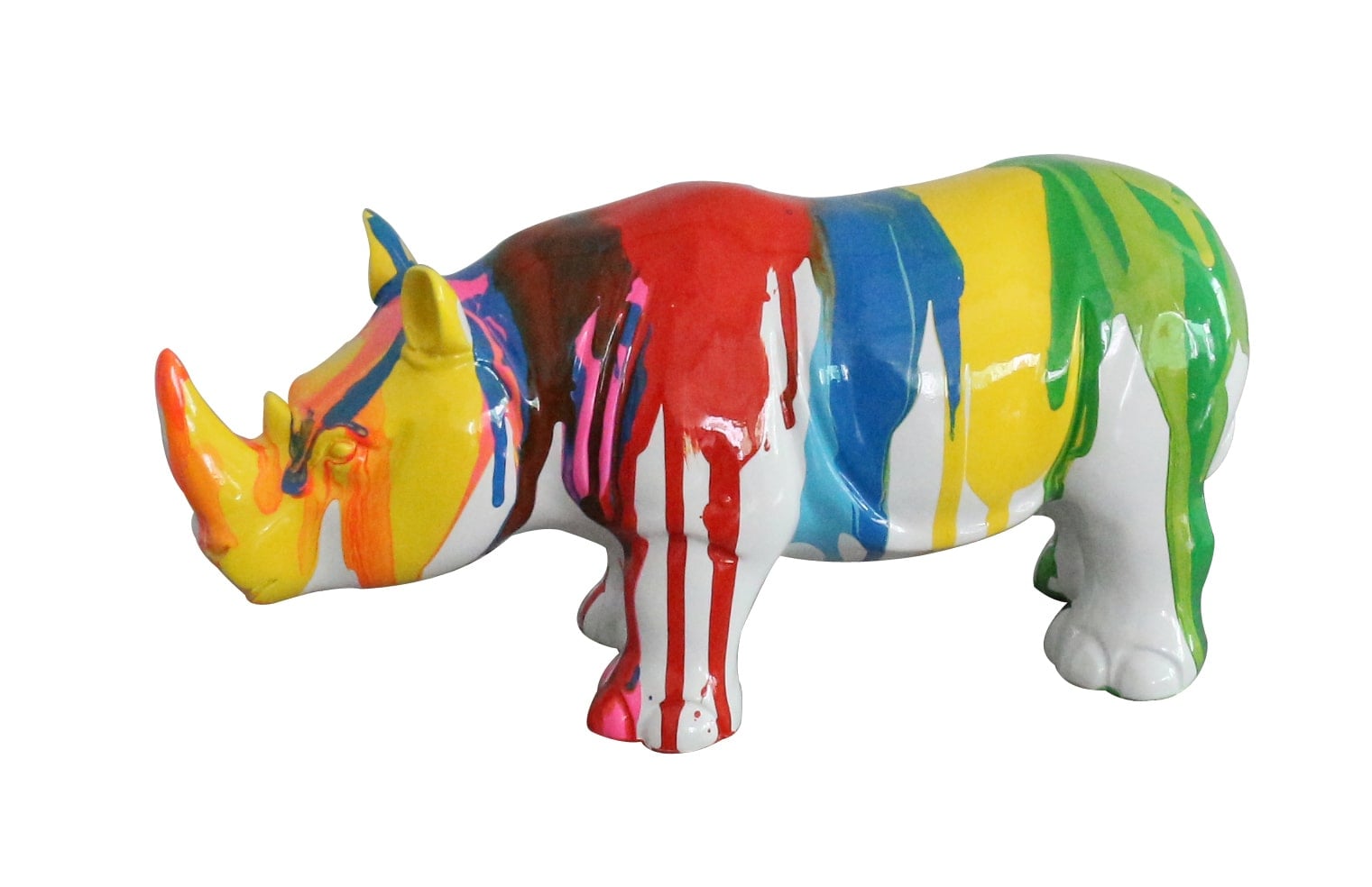 LA Furniture Modern Colorful Drips Rhino Sculpture VGTHSZ-1085 Contemporary Style by Vig Furnitrue Number 76376 Catch Home Goods