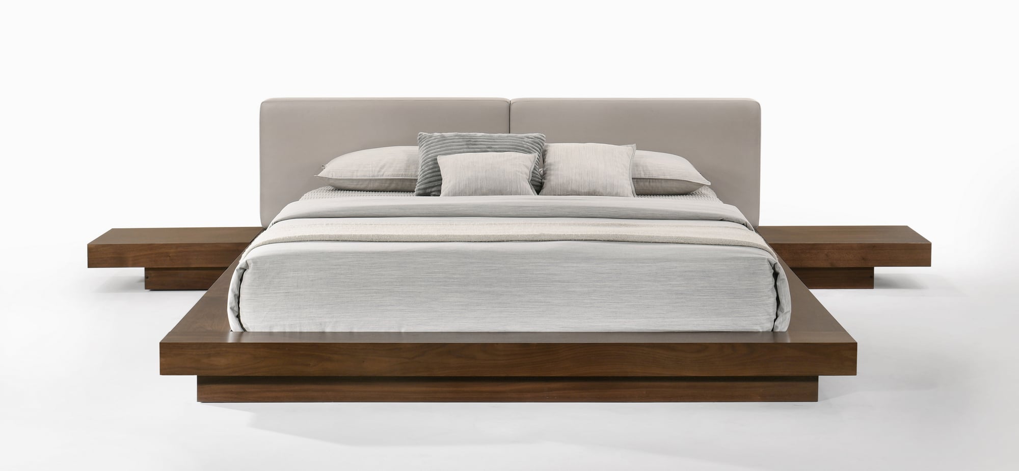 LA Furniture Tokyo Eastern King Contemporary Walnut and Grey Platform Bed VGMABR-90-WAL-GRAY-EK Contemporary Style by Vig Furnitrue Number 76817A Catch Home Goods