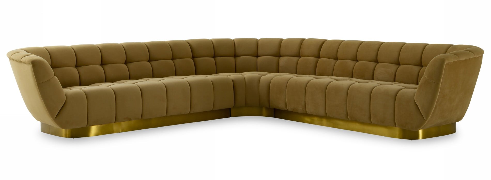 LA Furniture Granby Glam Mustard + Gold Fabric Sectional Sofa VGODZW-946-SECT Contemporary Style by Vig Furnitrue Number 76894 Catch Home Goods