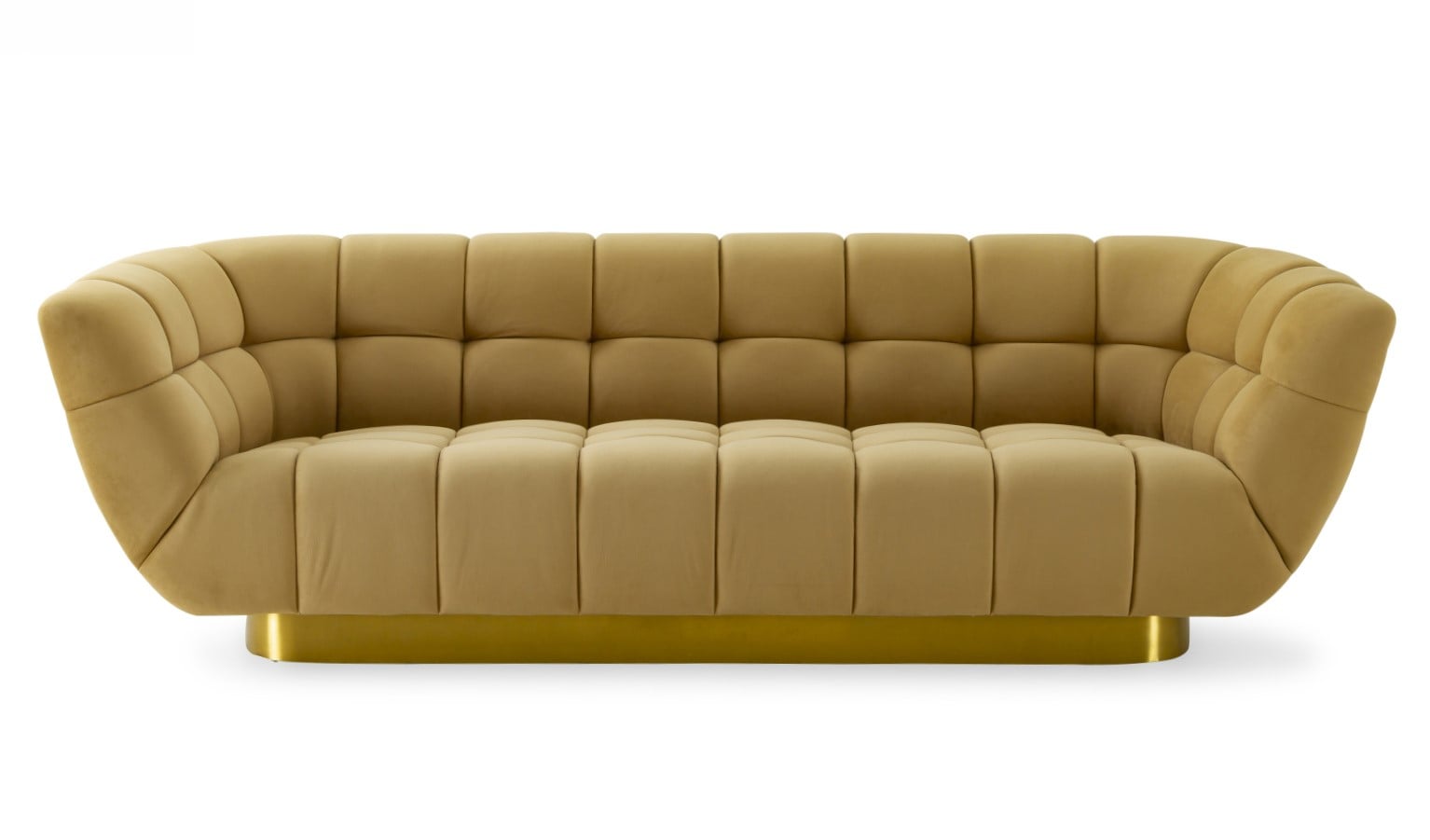 LA Furniture Granby Glam Mustard and Gold Fabric Sofa VGODZW-946 Contemporary Style by Vig Furnitrue Number 76898 Catch Home Goods