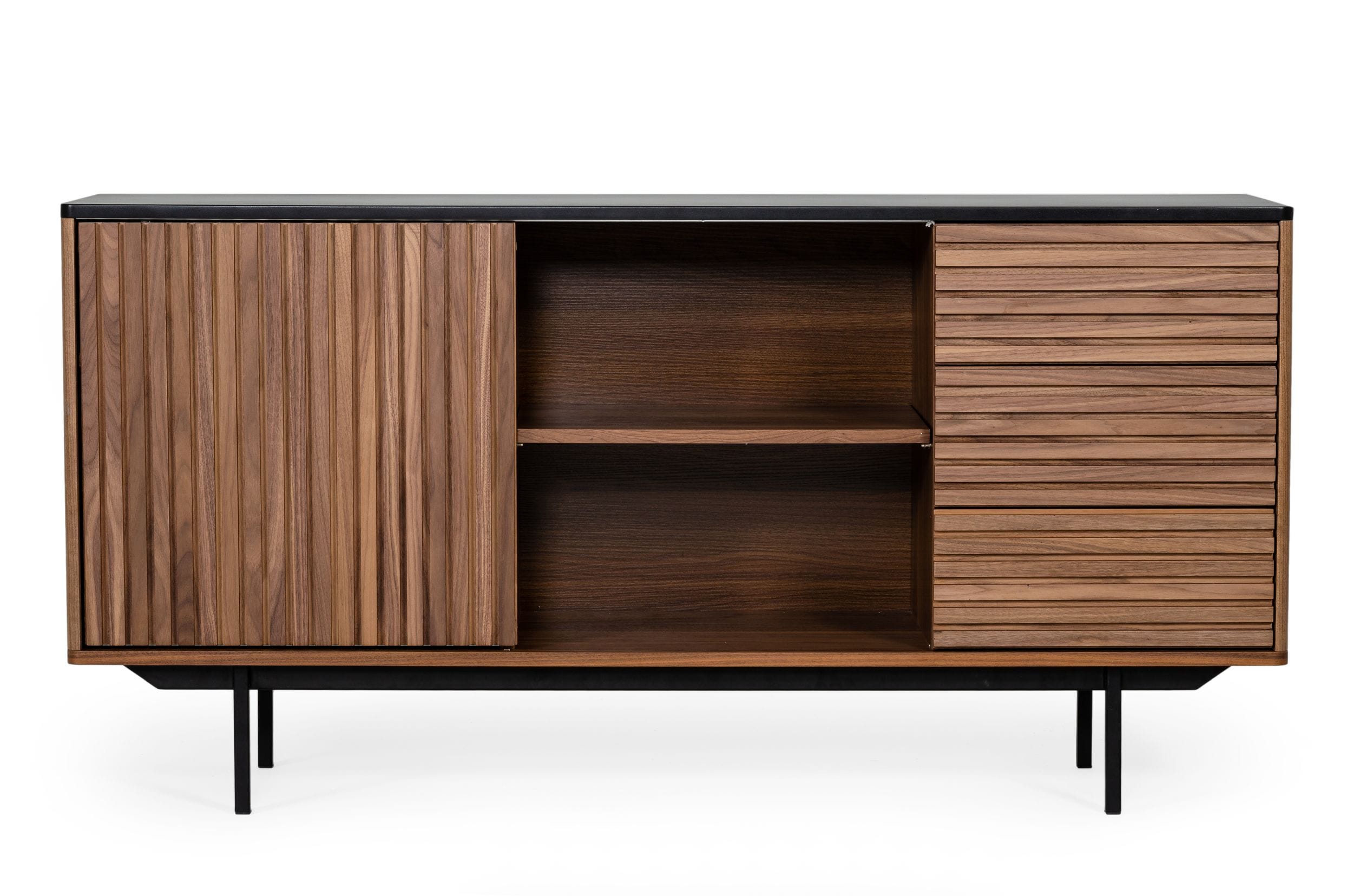 LA Furniture Maggie Modern Walnut and Grey Buffet VGDWJ9690 Contemporary Style by Vig Furnitrue Number 76924 Catch Home Goods