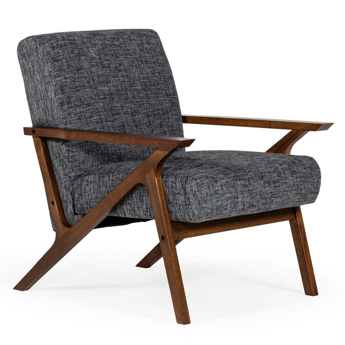 LA Furniture Candea Mid-Century Walnut and Grey Accent Chair VGMAMI-997-CHR Contemporary Style by Vig Furnitrue Number 76950 Catch Home Goods