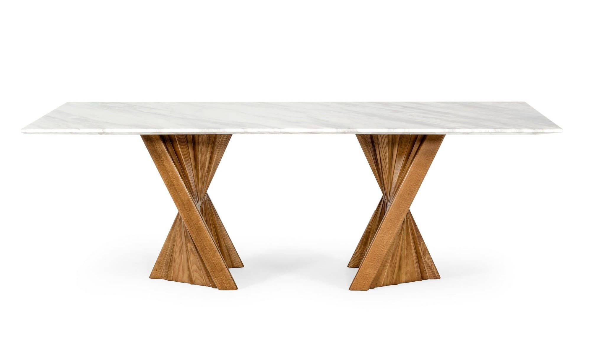 LA Furniture Cadence Modern Walnut & Marble Dining Table VGCSDT-1571-MRB Contemporary Style by Vig Furnitrue Number 77203 Catch Home Goods