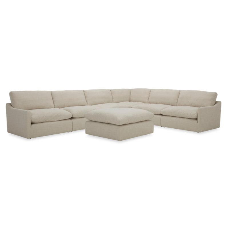 LA Furniture Fedora Modern White Fabric Sectional Sofa + Ottoman VGKKKF2637-B1223 Contemporary Style by Vig Furnitrue Number 77211 Catch Home Goods