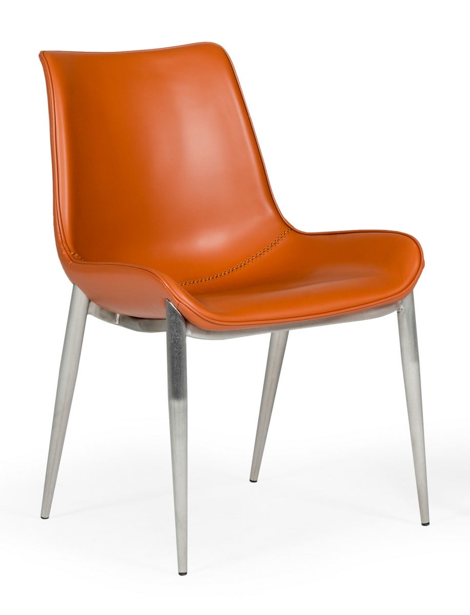 LA Furniture Holt Modern Cognac Eco-Leather Dining Chair (Set of 2) VGHR3562 Contemporary Style by Vig Furnitrue Number 77232Z Catch Home Goods