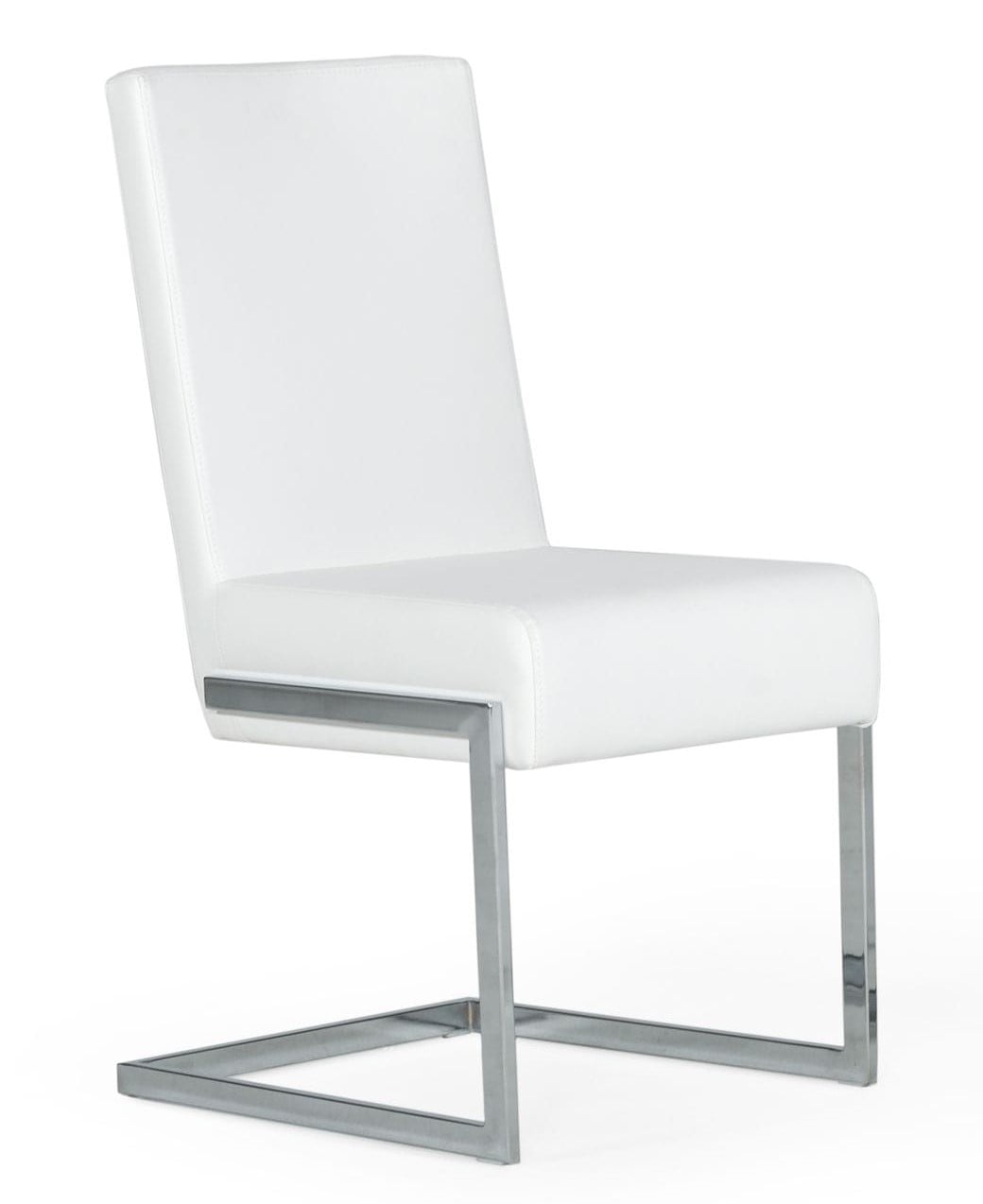 LA Furniture Batavia Modern White & Stainless Steel Dining Chair (Set of 2) VGEWF3131BK-WHT Contemporary Style by Vig Furnitrue Number 77446Z Catch Home Goods