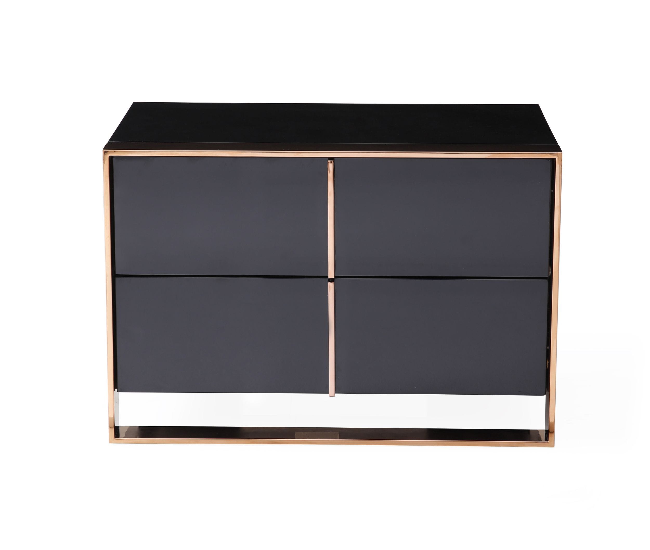 LA Furniture Cartier Modern Black & Rosegold Nightstand VGVC-A002-N Contemporary Style by Vig Furnitrue Number 77747 Catch Home Goods
