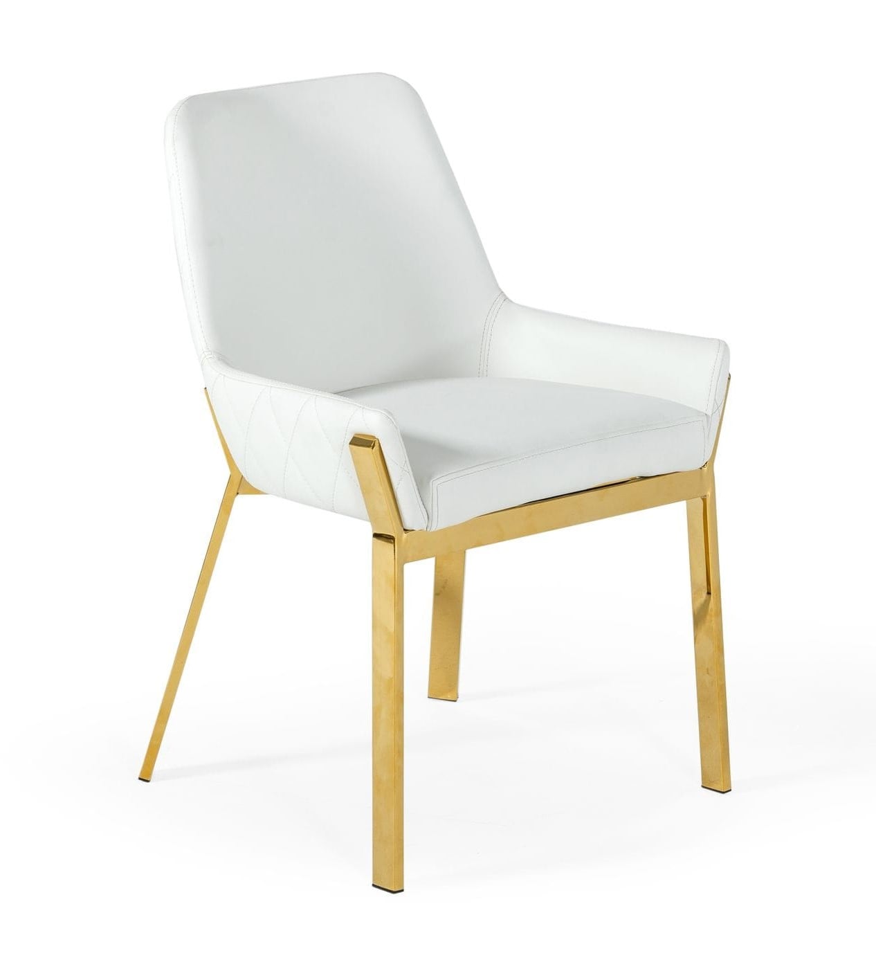 LA Furniture Ganon Modern White & Gold Dining Chair VGGAGA-6736CH-WHT-GLD-DC Contemporary Style by Vig Furnitrue Number 77766 Catch Home Goods