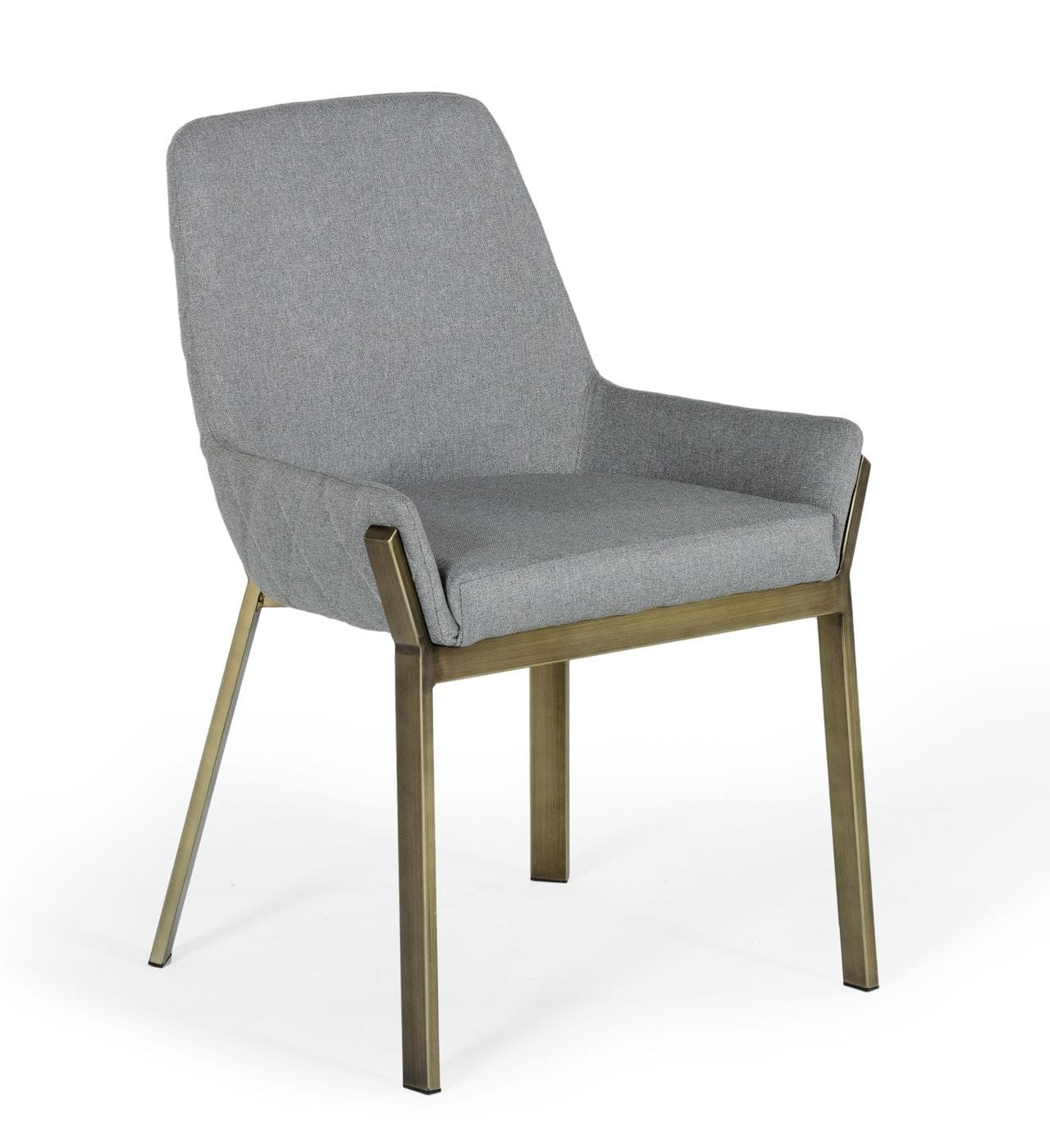 LA Furniture Ganon Modern Grey & Antique Brass Dining Chair VGGAGA-6736CH-GRY-DC Contemporary Style by Vig Furnitrue Number 77768 Catch Home Goods