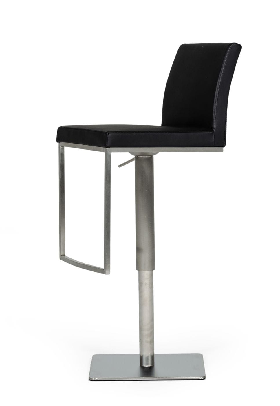 LA Furniture Folsum Modern Black & Brushed Stainless Steel Bar Stool VGHR5040GB-1-BLK-BS Contemporary Style by Vig Furnitrue Number 78106 Catch Home Goods
