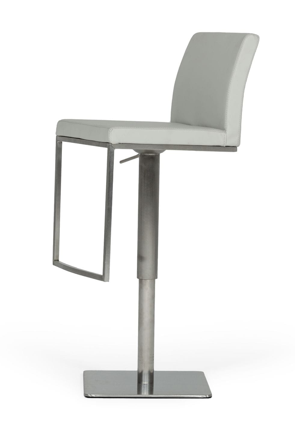 LA Furniture Folsum Modern Light Grey & Brushed Stainless Steel Bar Stool VGHR5040GB-1-LTGRY-BS Contemporary Style by Vig Furnitrue Number 78107 Catch Home Goods