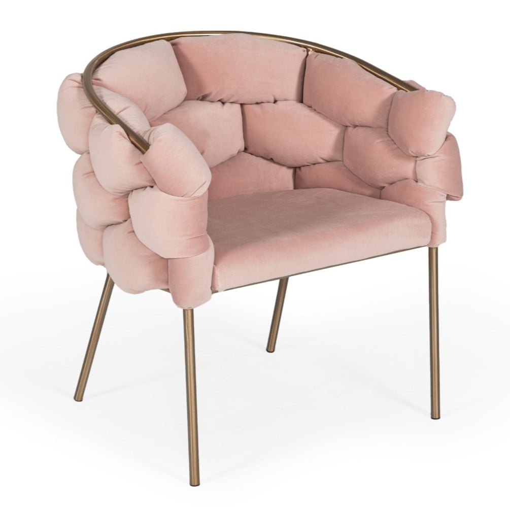 LA Furniture Debra Modern Pink Fabric Dining Chair VGVCB202-DC-PNK Contemporary Style by Vig Furnitrue Number 78246 Catch Home Goods